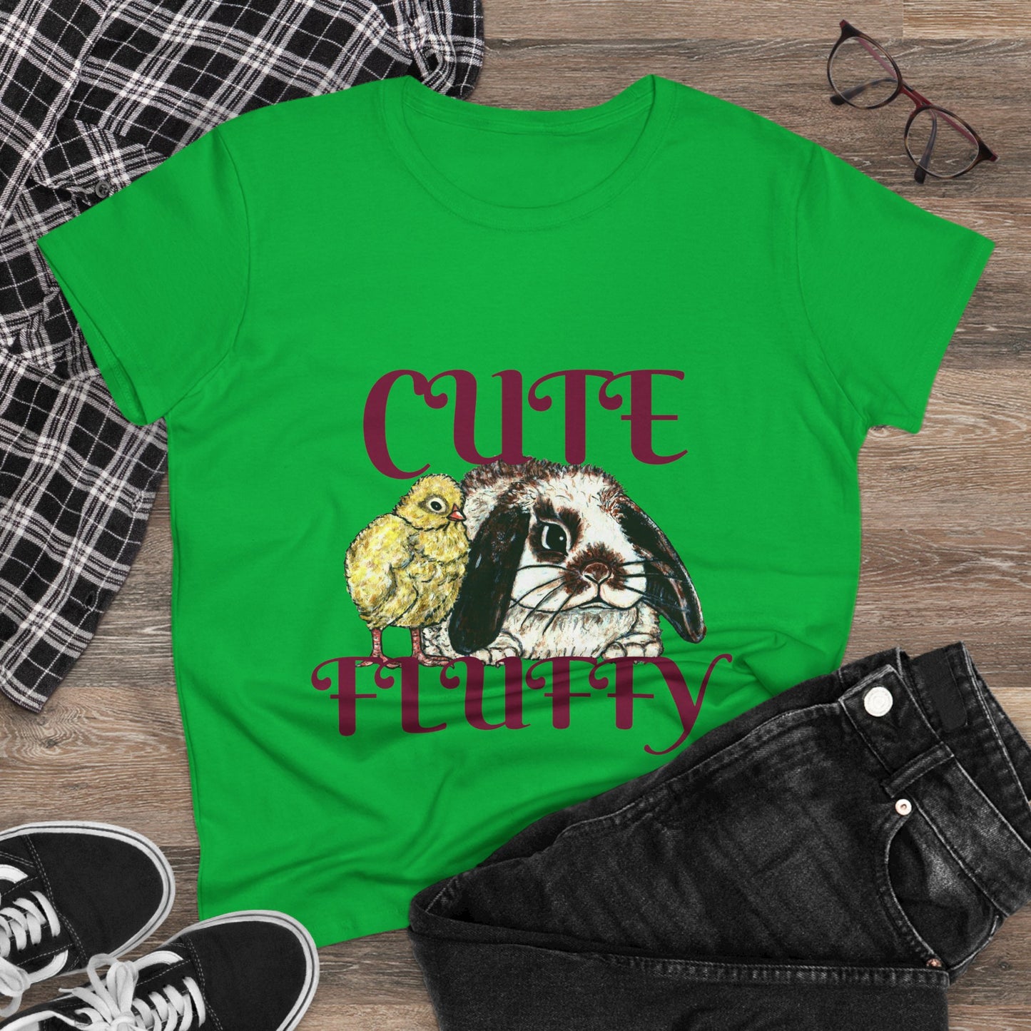 Cute and Fluffy Women's Midweight Cotton Tee