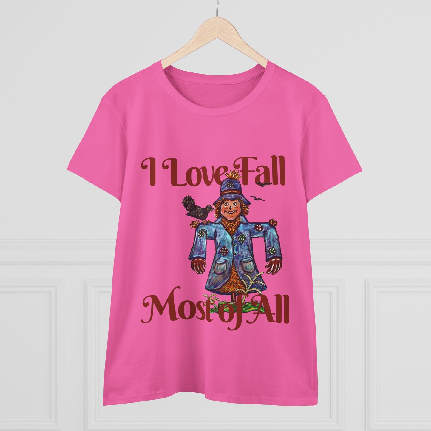 I Love Fall Most of All Women's Midweight Cotton Tee