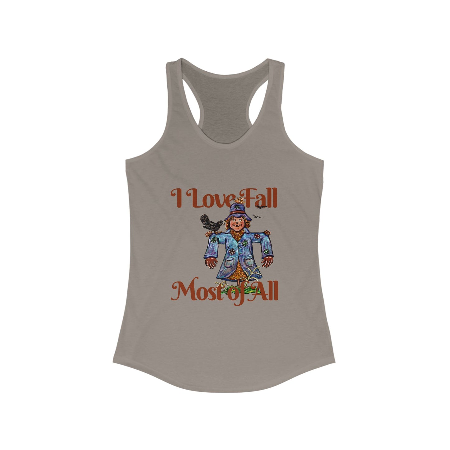 I Love Fall Most of All Women's Ideal Racerback Tank