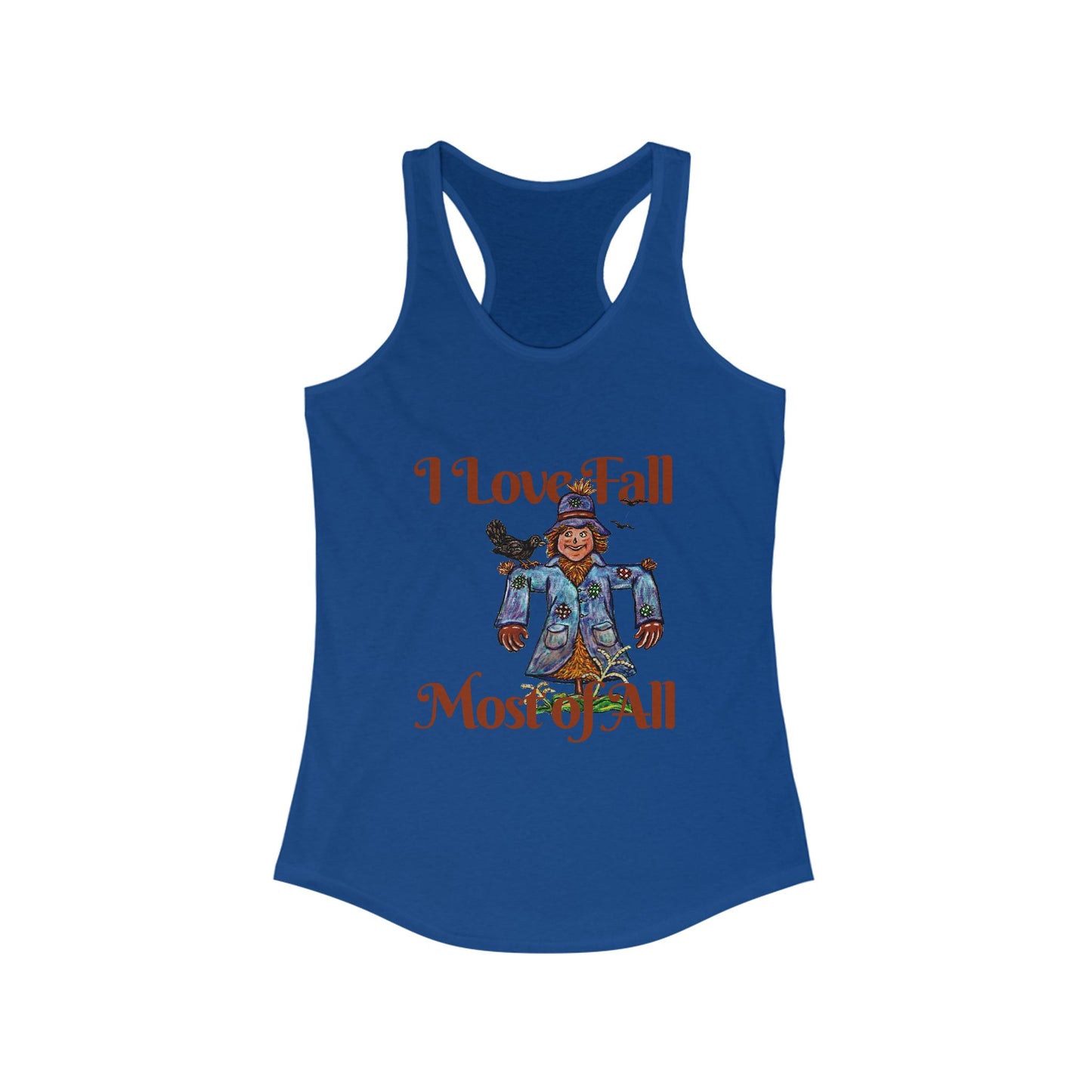 I Love Fall Most of All Women's Ideal Racerback Tank