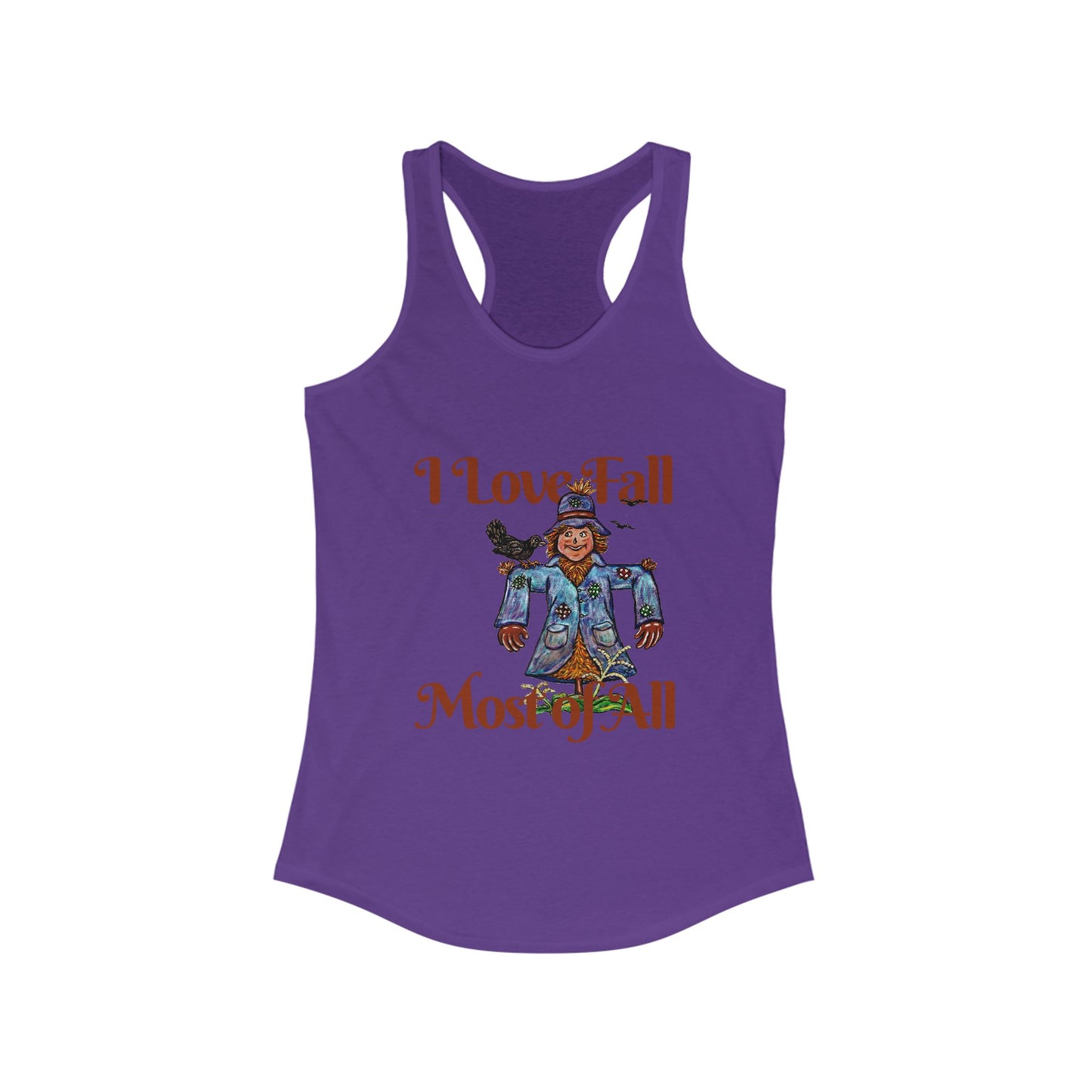 I Love Fall Most of All Women's Ideal Racerback Tank