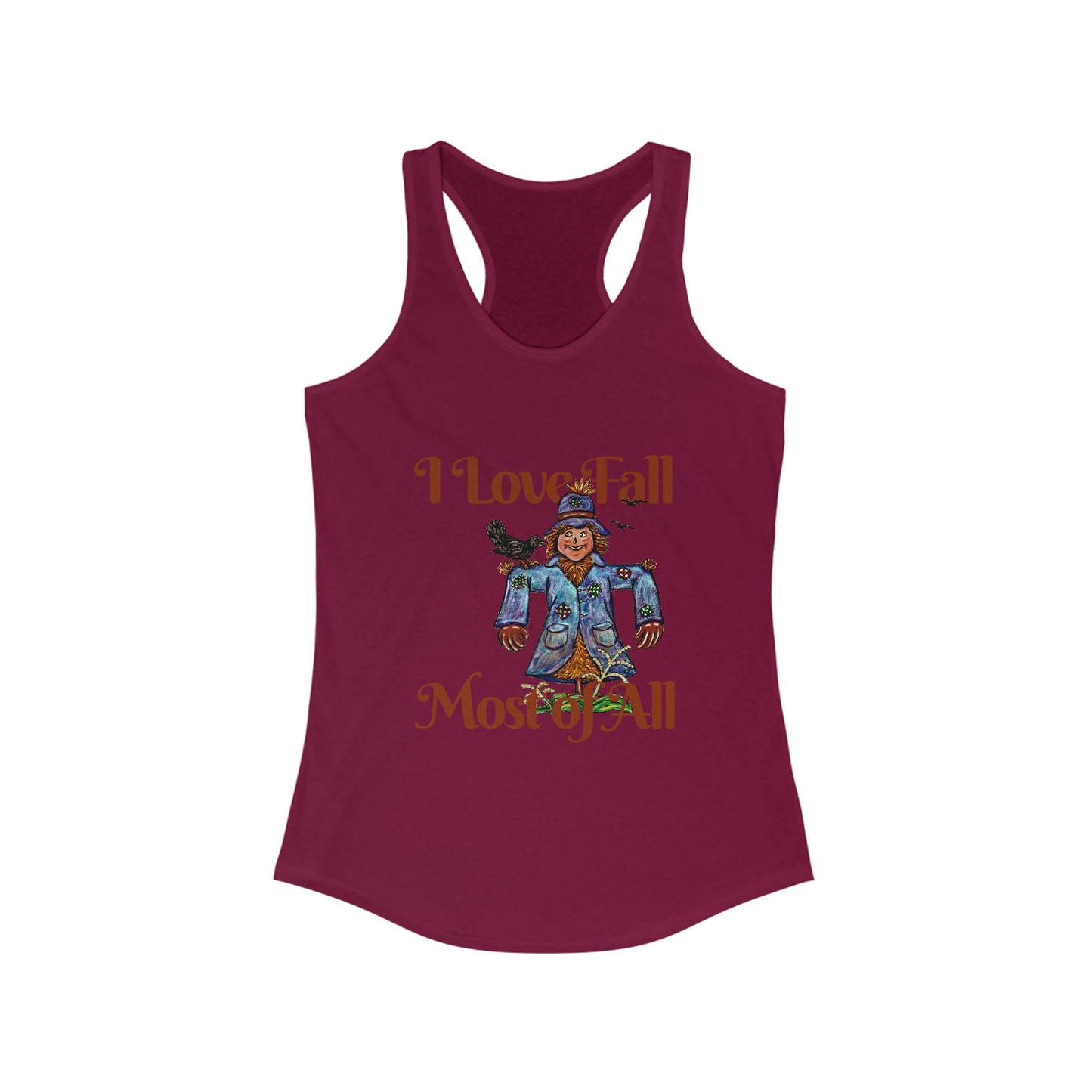 I Love Fall Most of All Women's Ideal Racerback Tank