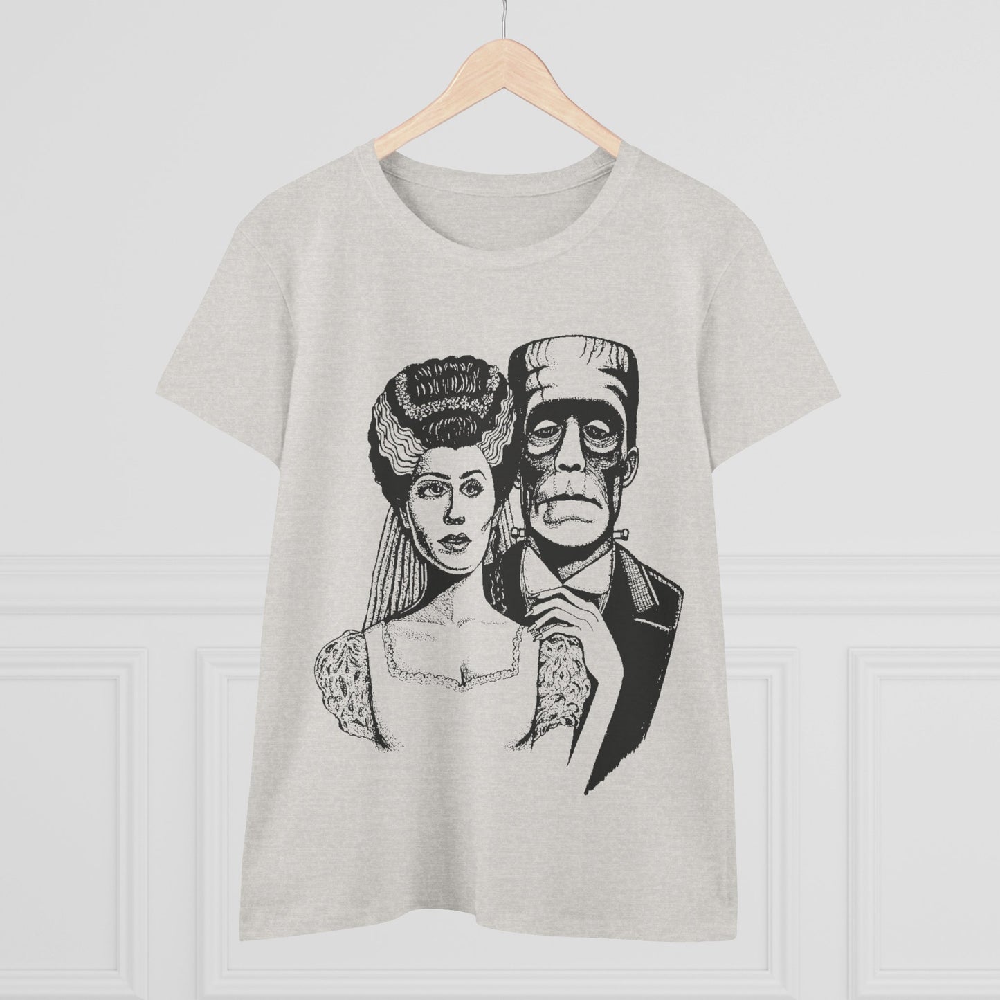 Frankenstein and Bride Women's Midweight Cotton Tee