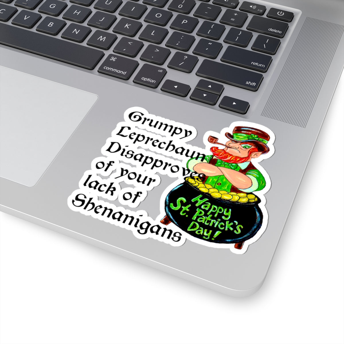 Grumpy Leprechaun Kiss-Cut Stickers