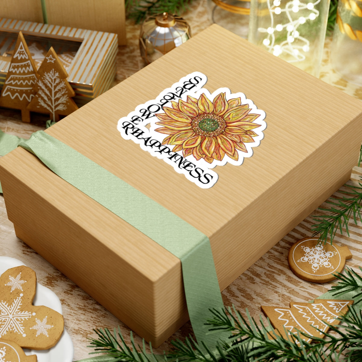 Sunflower and Happiness Kiss-Cut Stickers