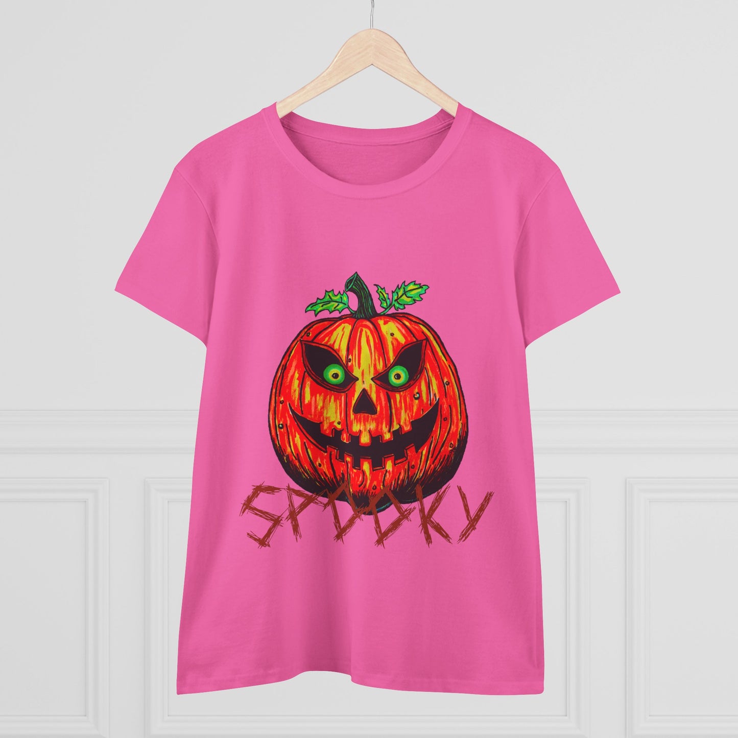 Spooky Jack-o-Lantern Women's Midweight Cotton Tee