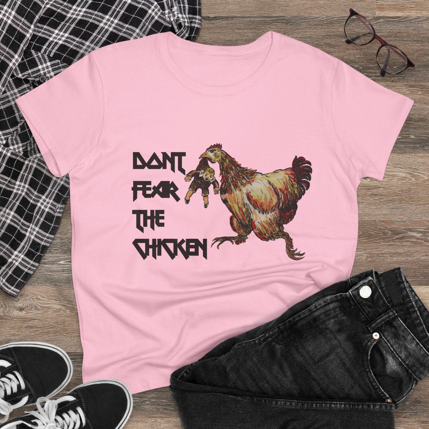 Don't Fear the Chicken Women's Midweight Cotton Tee