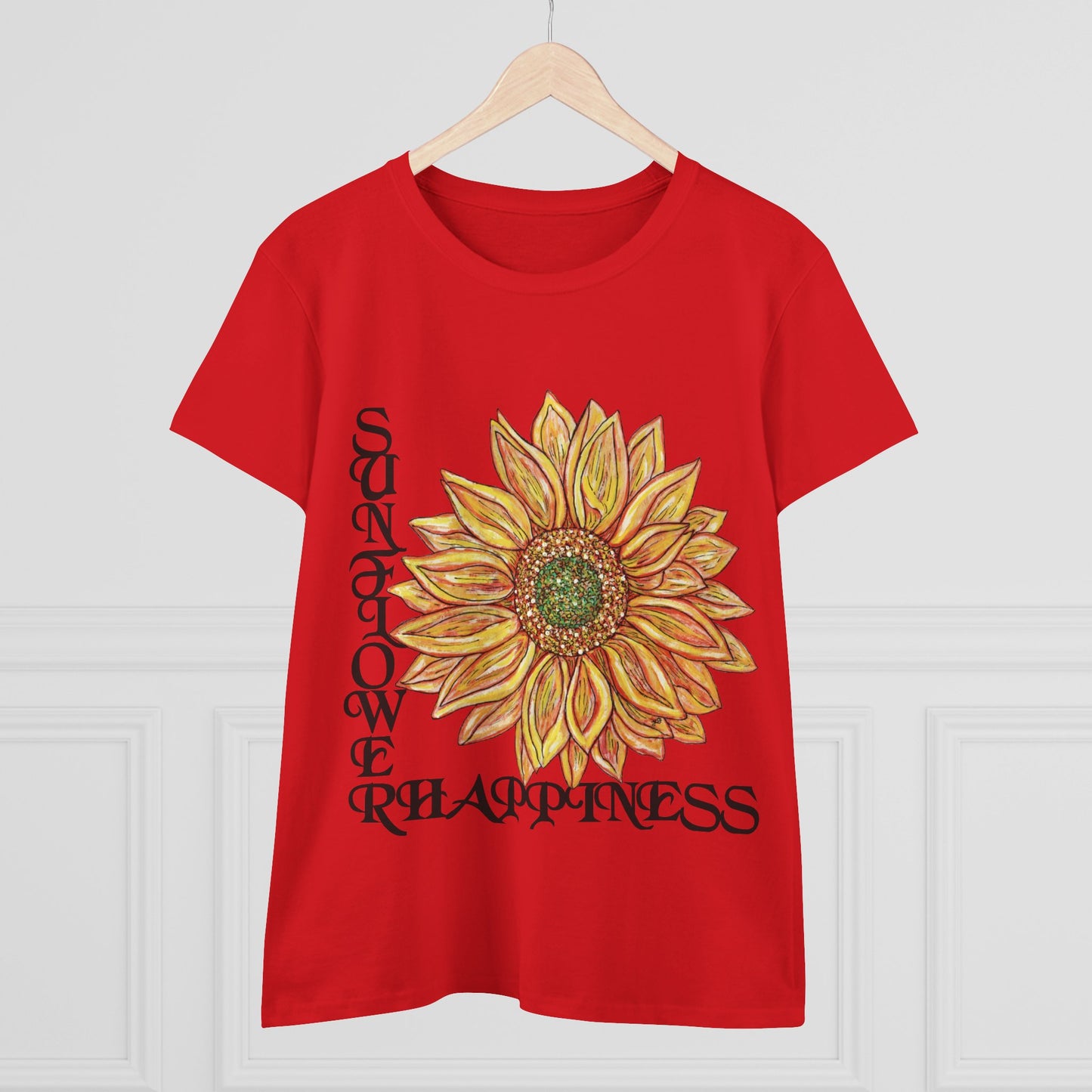 Sunflower and Happiness Women's Midweight Cotton Tee