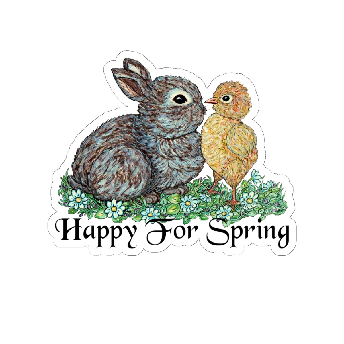 Happy For Spring Kiss-Cut Stickers