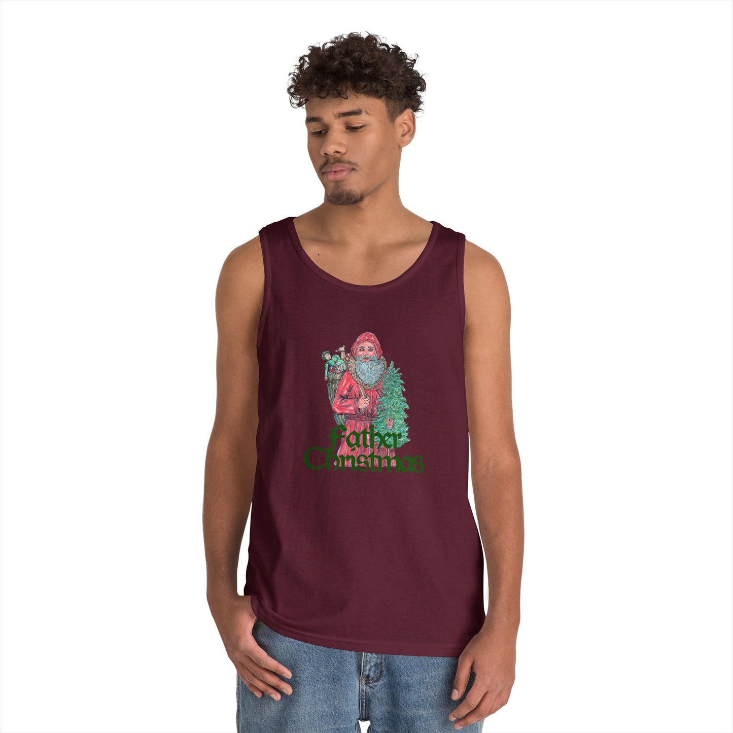 Father Christmas Unisex Heavy Cotton Tank Top