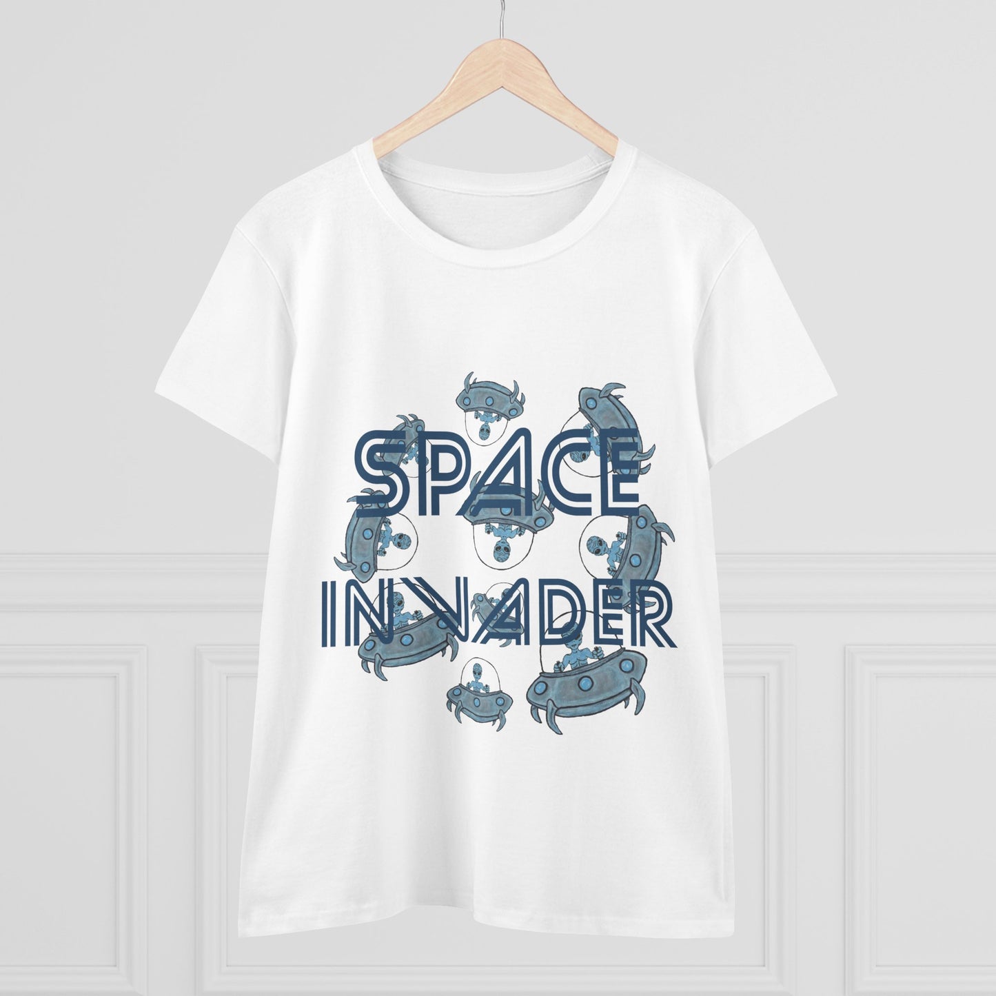 Space Invader Women's Midweight Cotton Tee