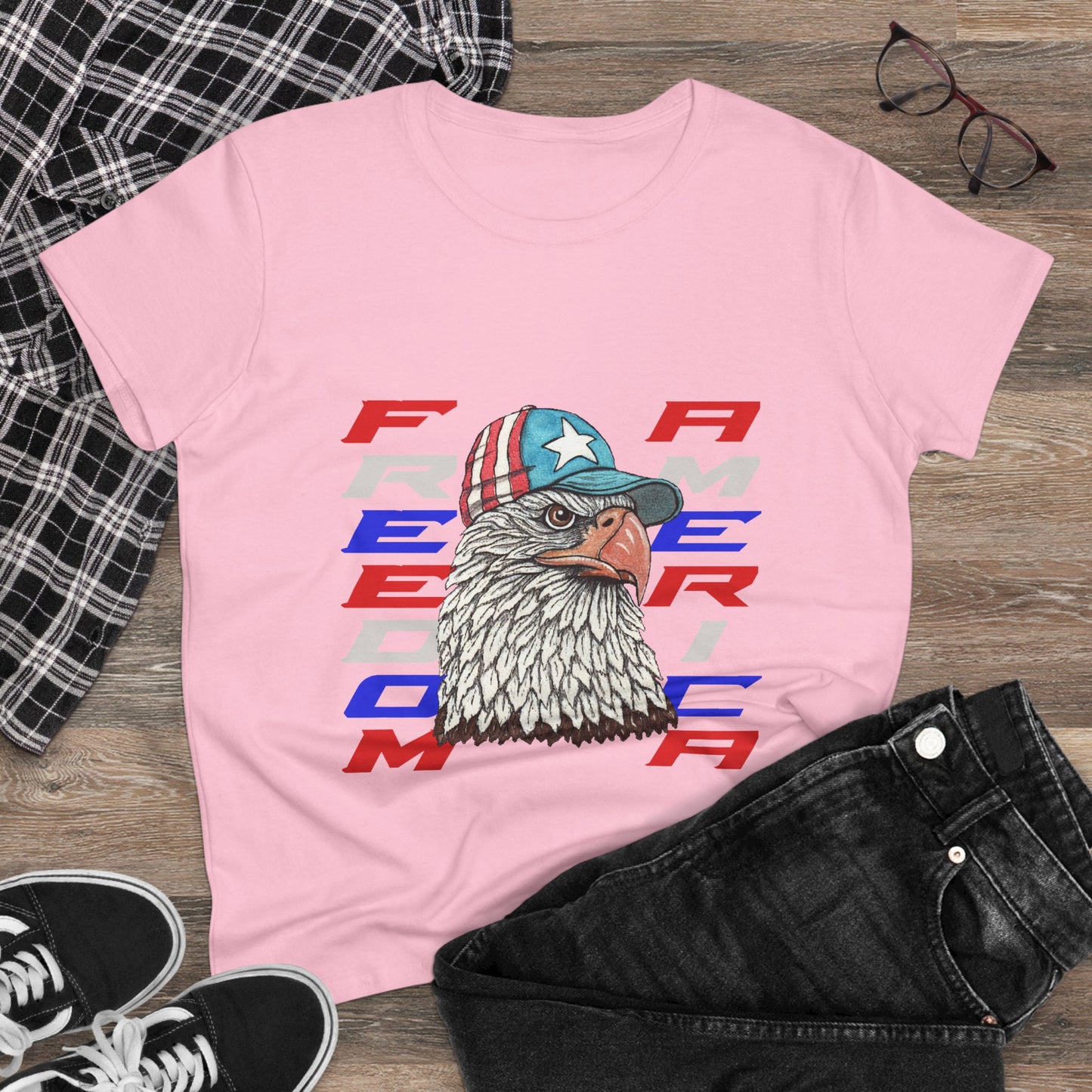 Freedom America Women's Midweight Cotton Tee