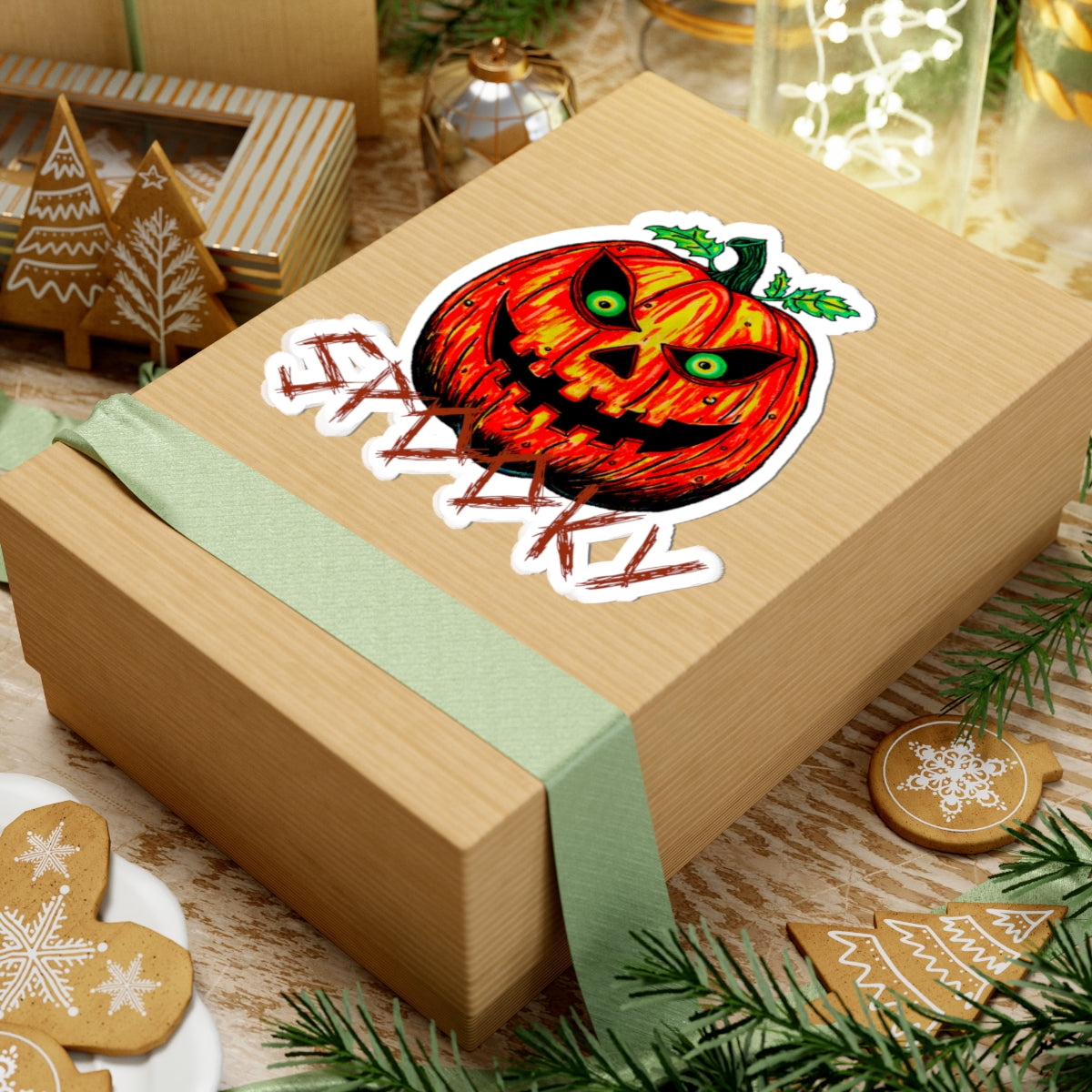 Spooky Jack-o-Lantern Kiss-Cut Stickers