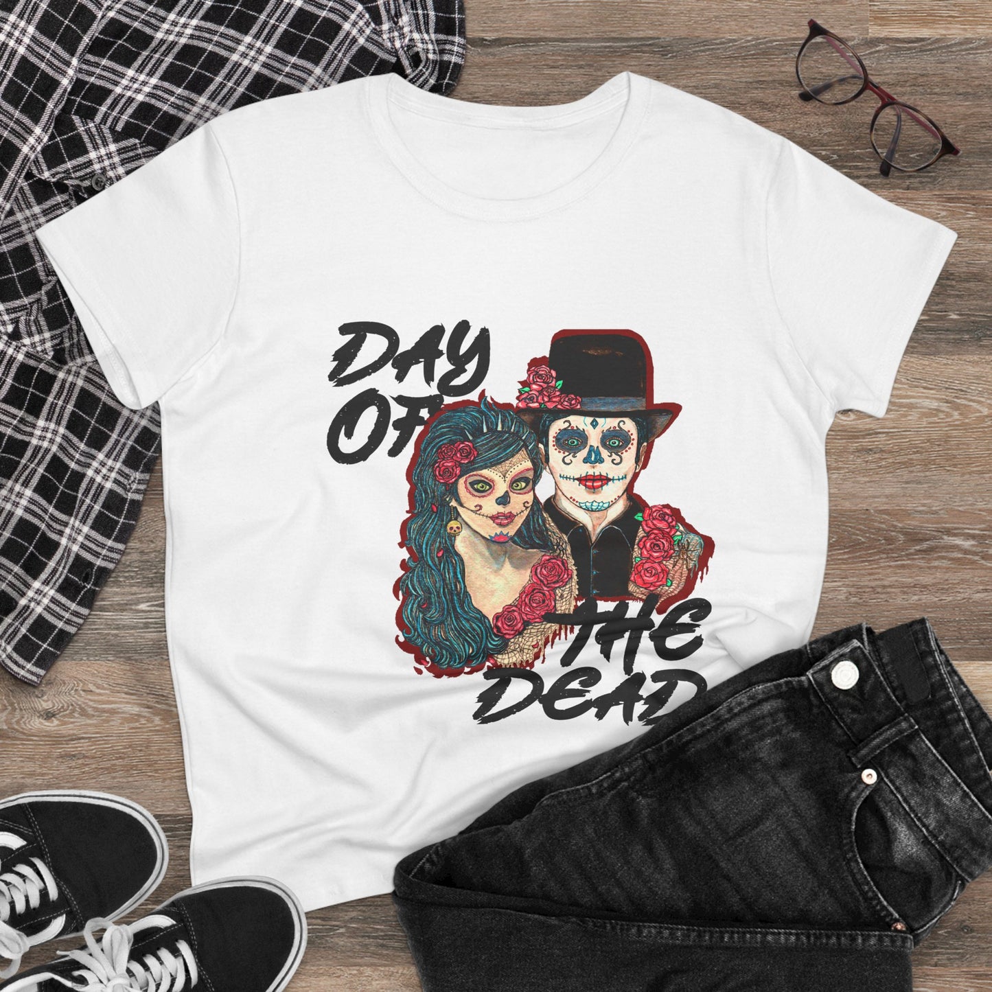 Day of the Dead Women's Midweight Cotton Tee