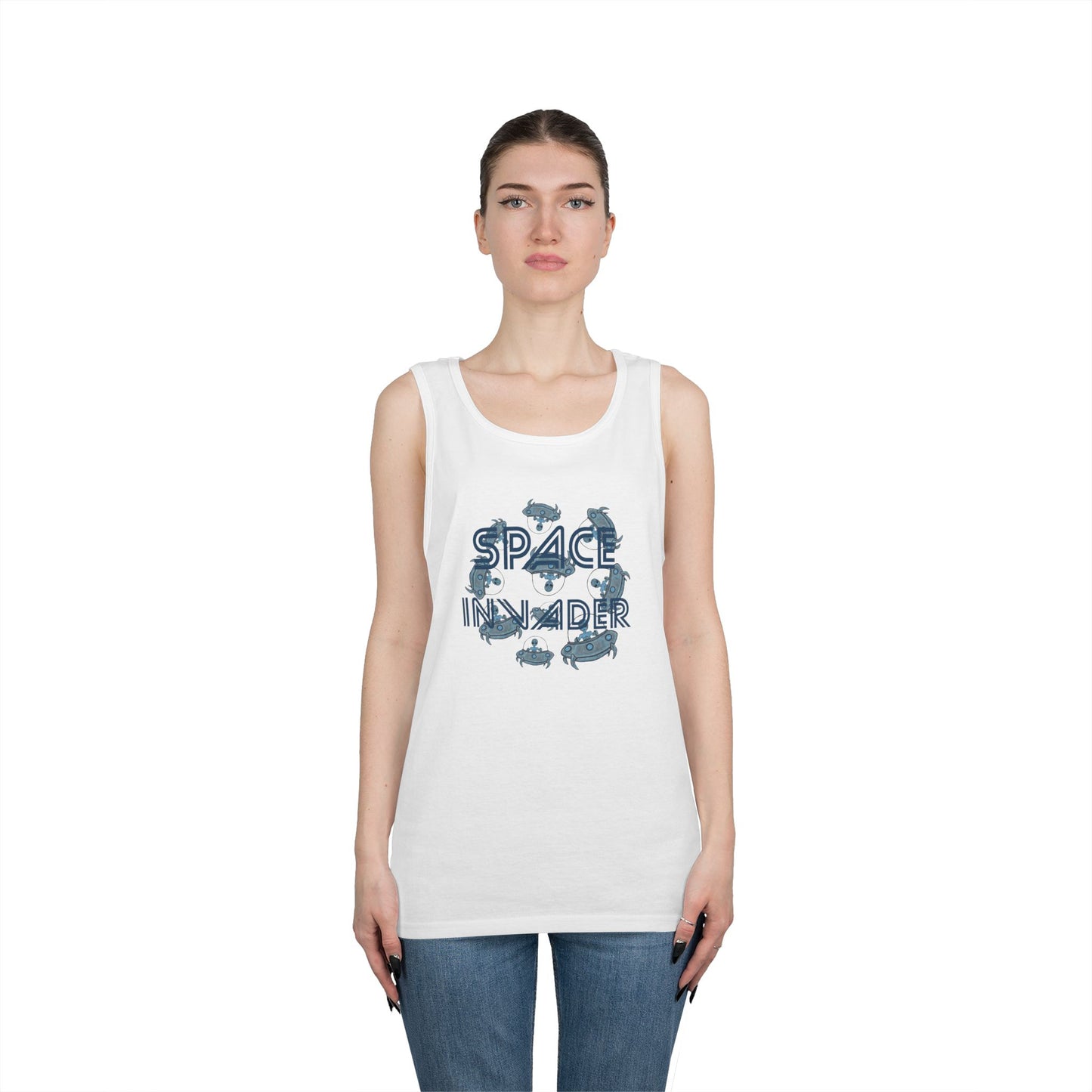 Space Invader Unisex Heavy Cotton Tank Top