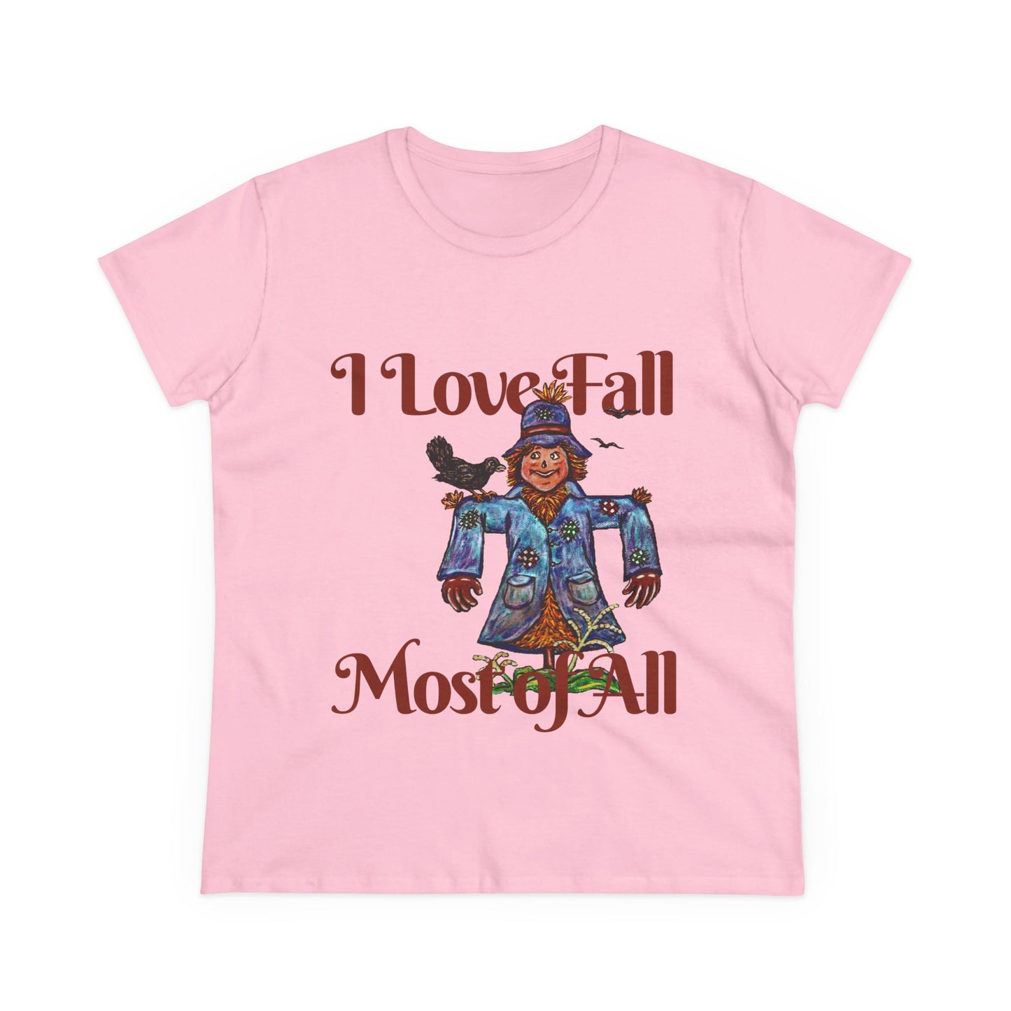 I Love Fall Most of All Women's Midweight Cotton Tee