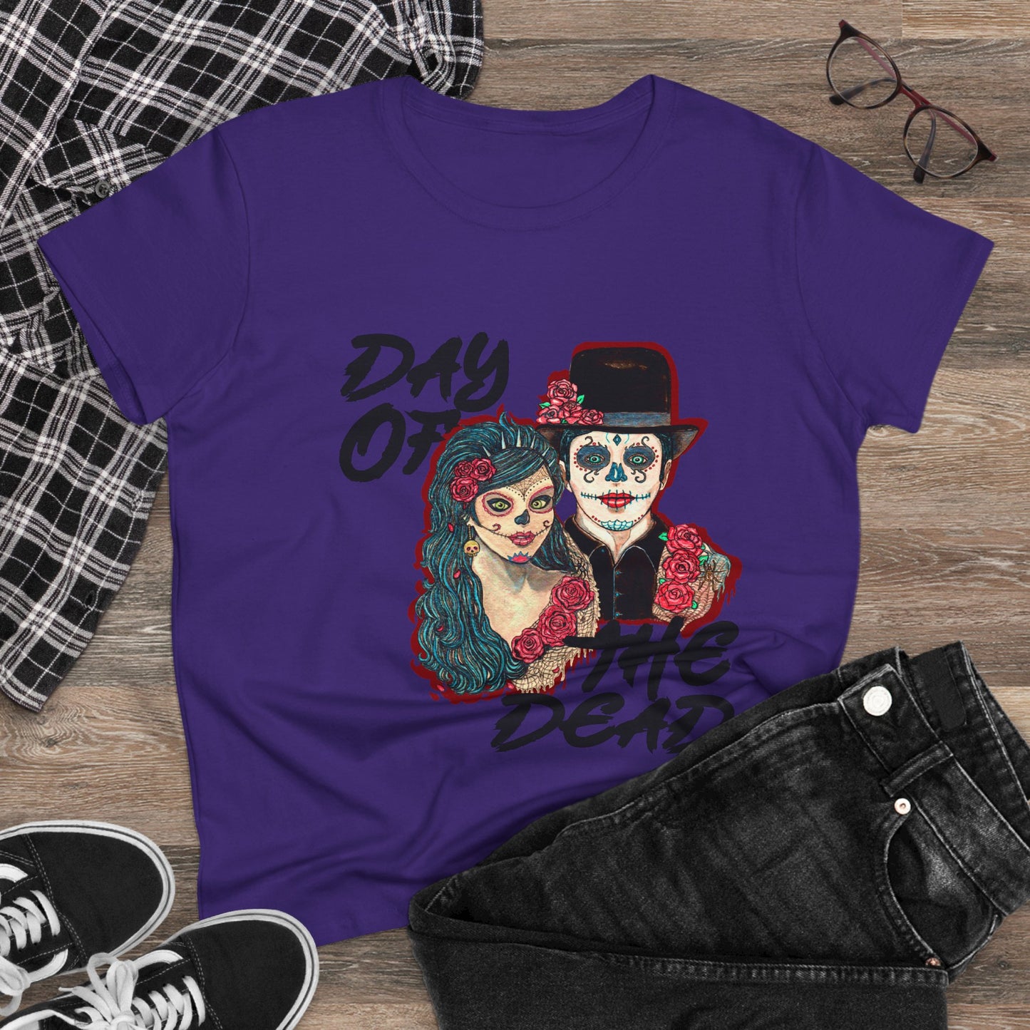 Day of the Dead Women's Midweight Cotton Tee