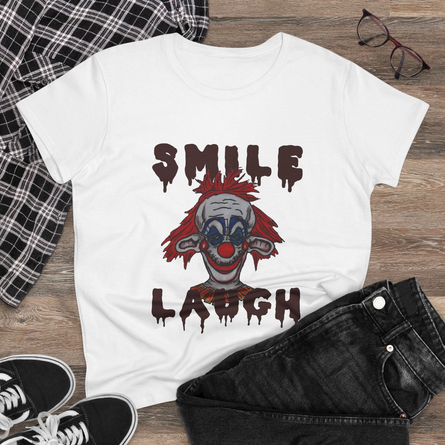 Smile, Laugh Women's Midweight Cotton Tee