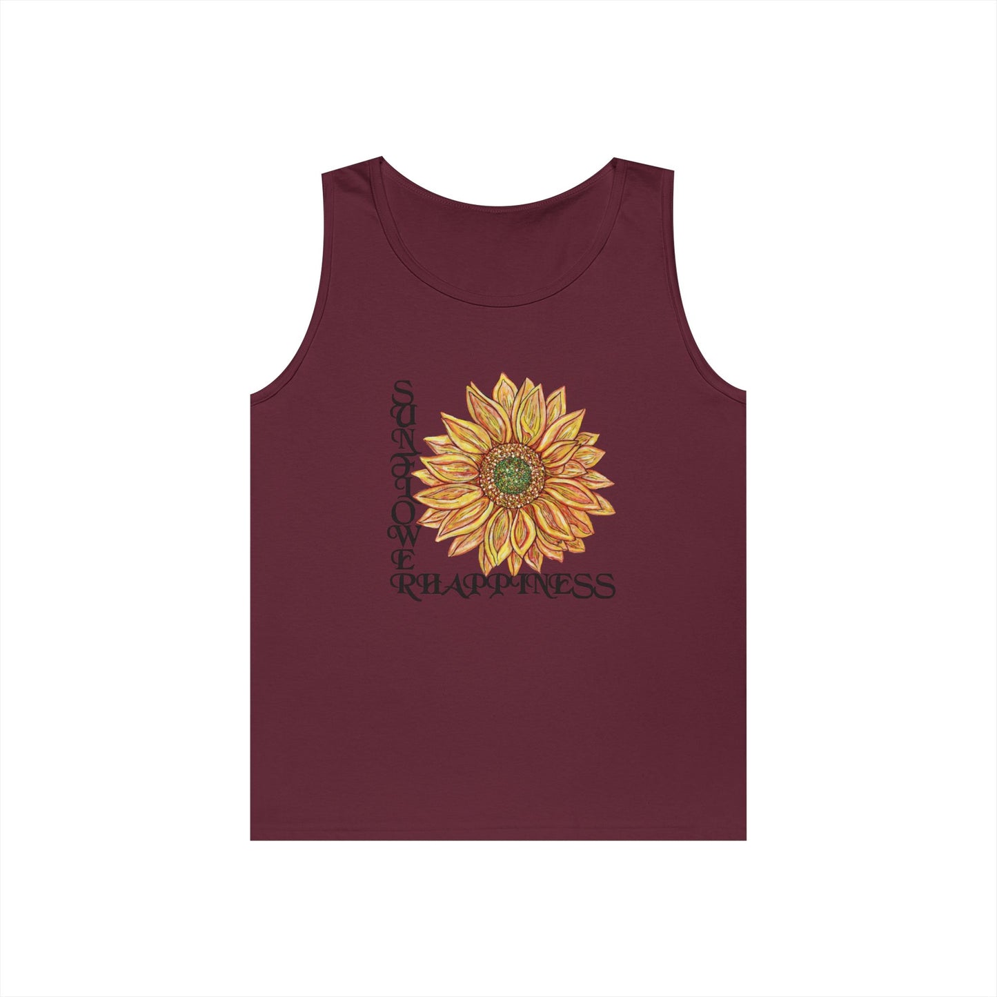 Sunflowers and Happiness Unisex Heavy Cotton Tank Top