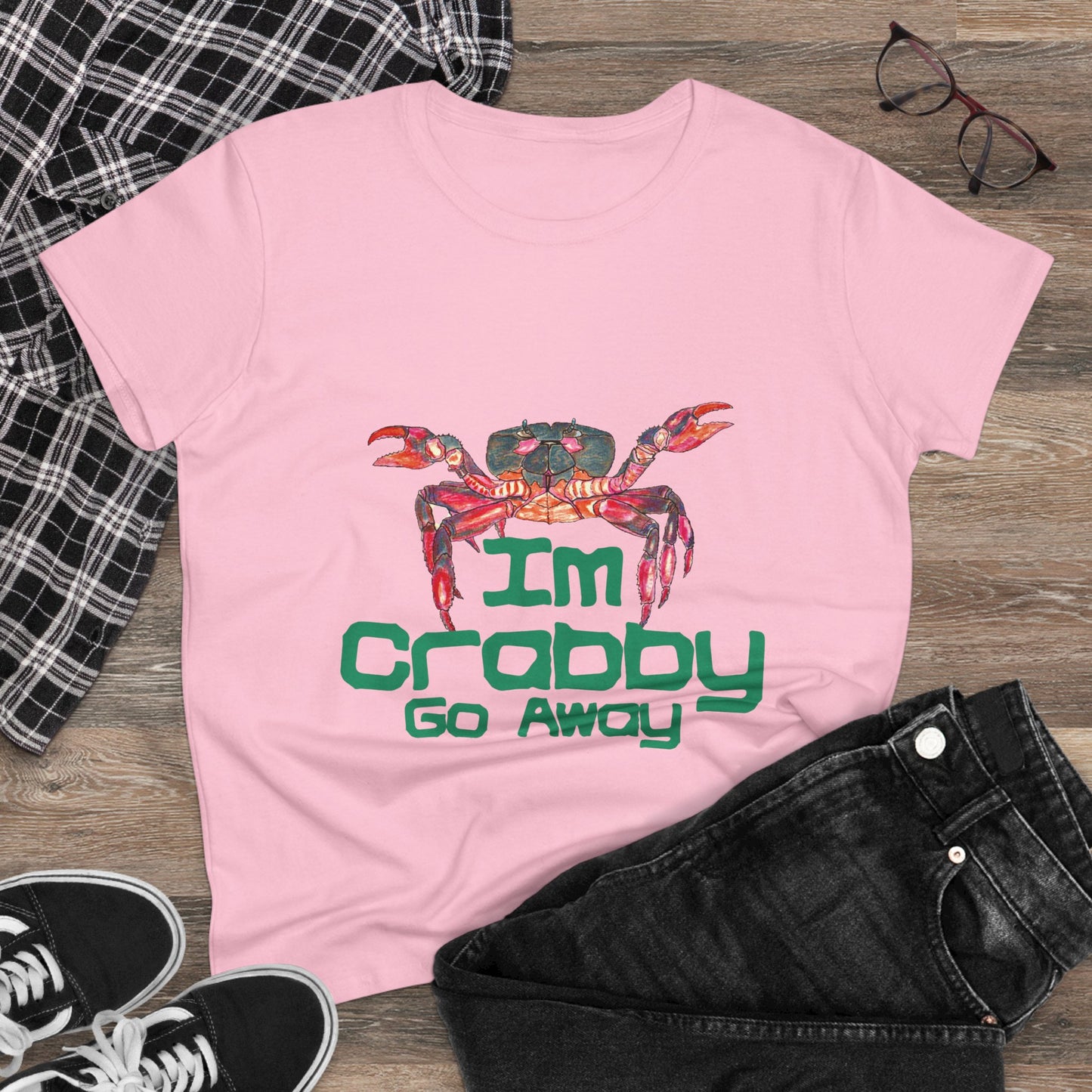 I'm Crabby Go Away Women's Midweight Cotton Tee