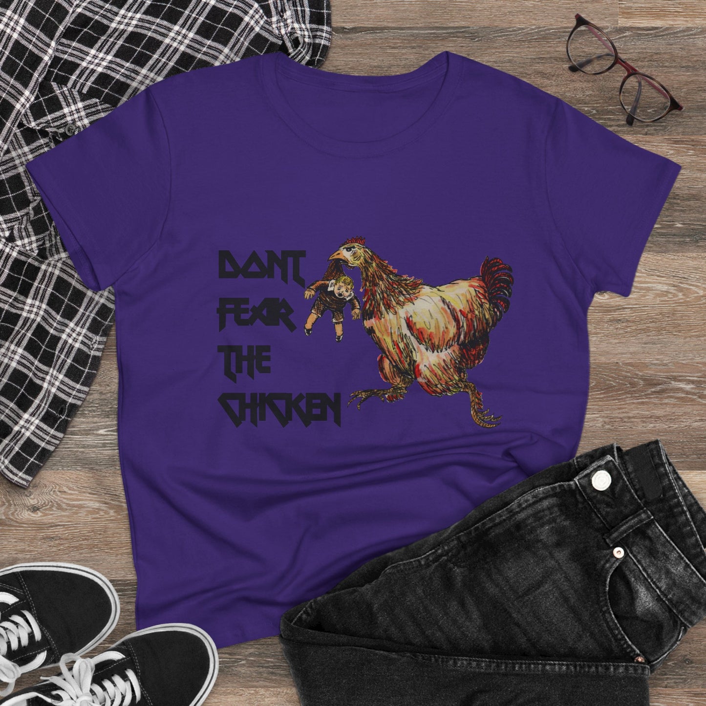 Don't Fear the Chicken Women's Midweight Cotton Tee