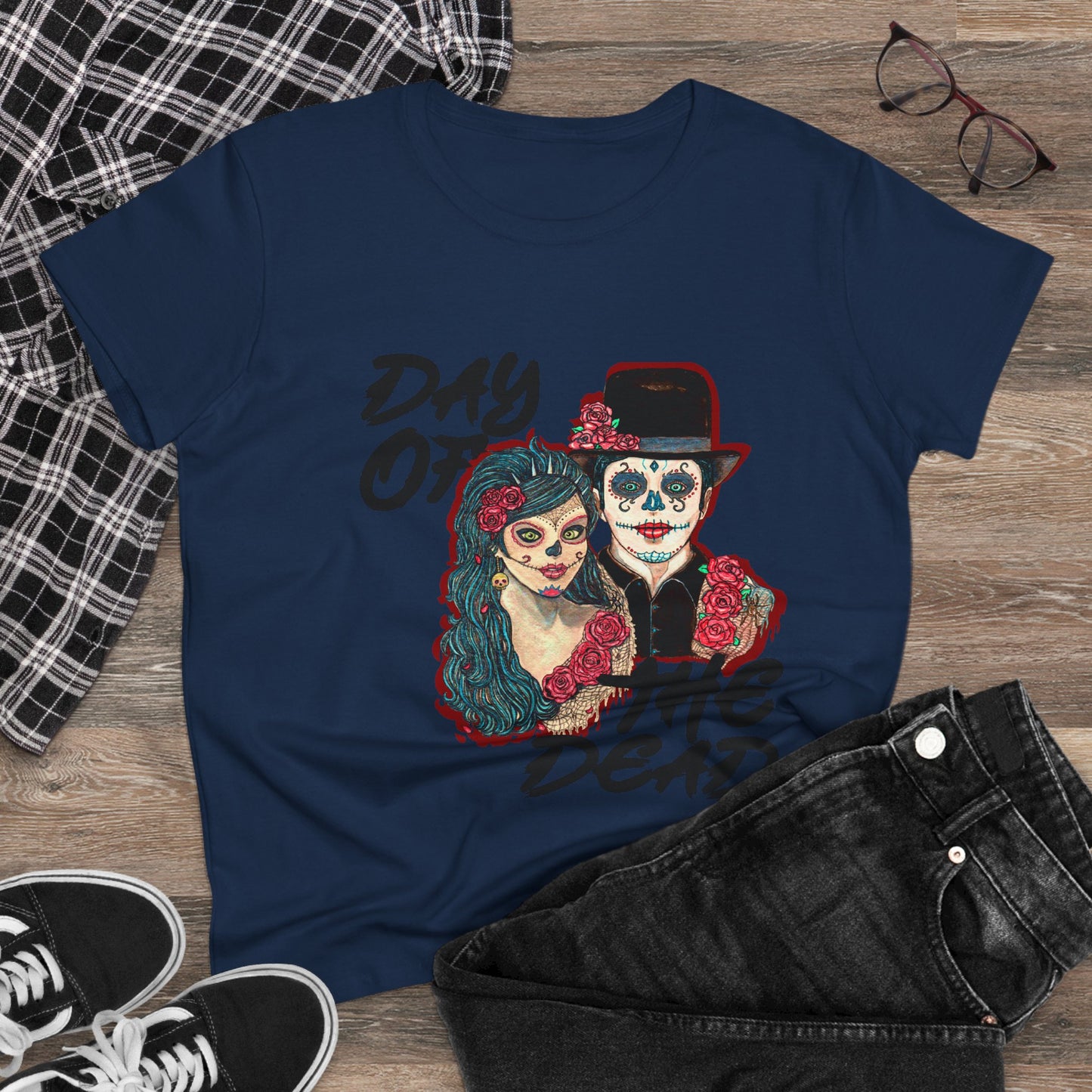 Day of the Dead Women's Midweight Cotton Tee