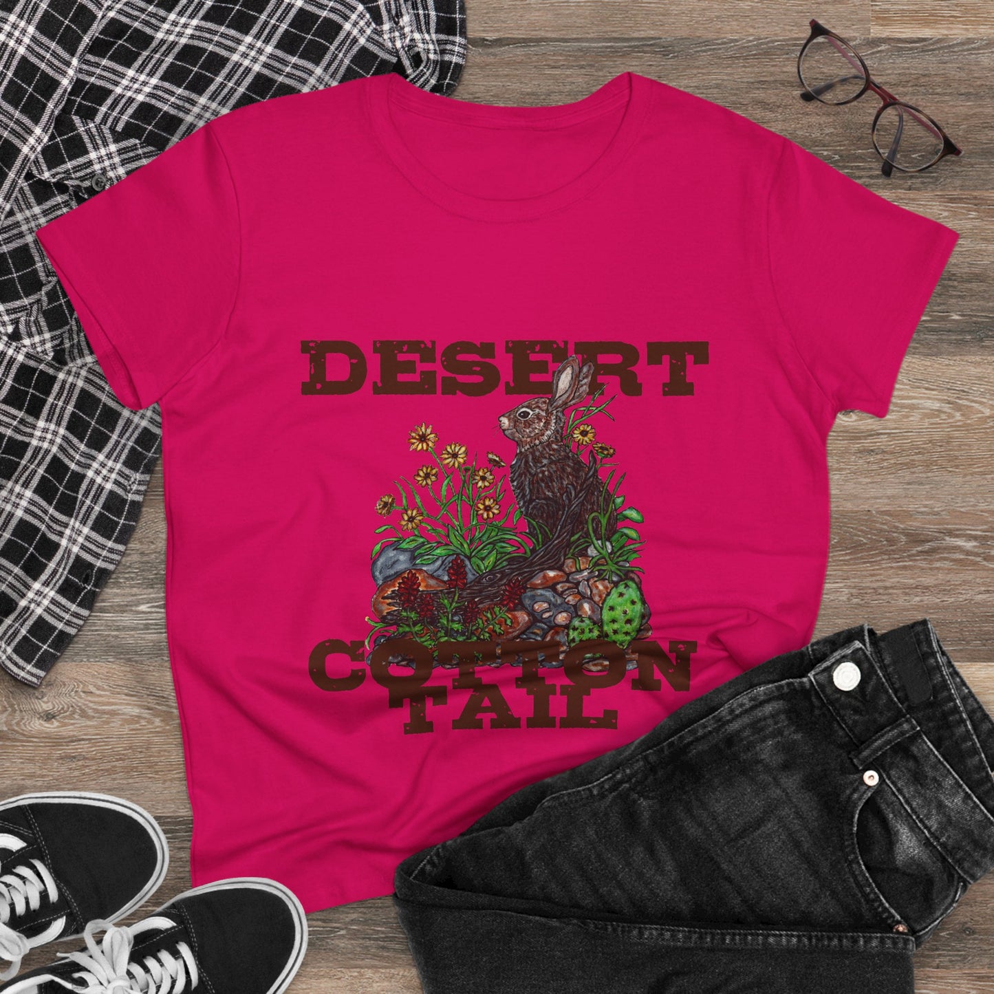 Desert Cottontail Women's Midweight Cotton Tee
