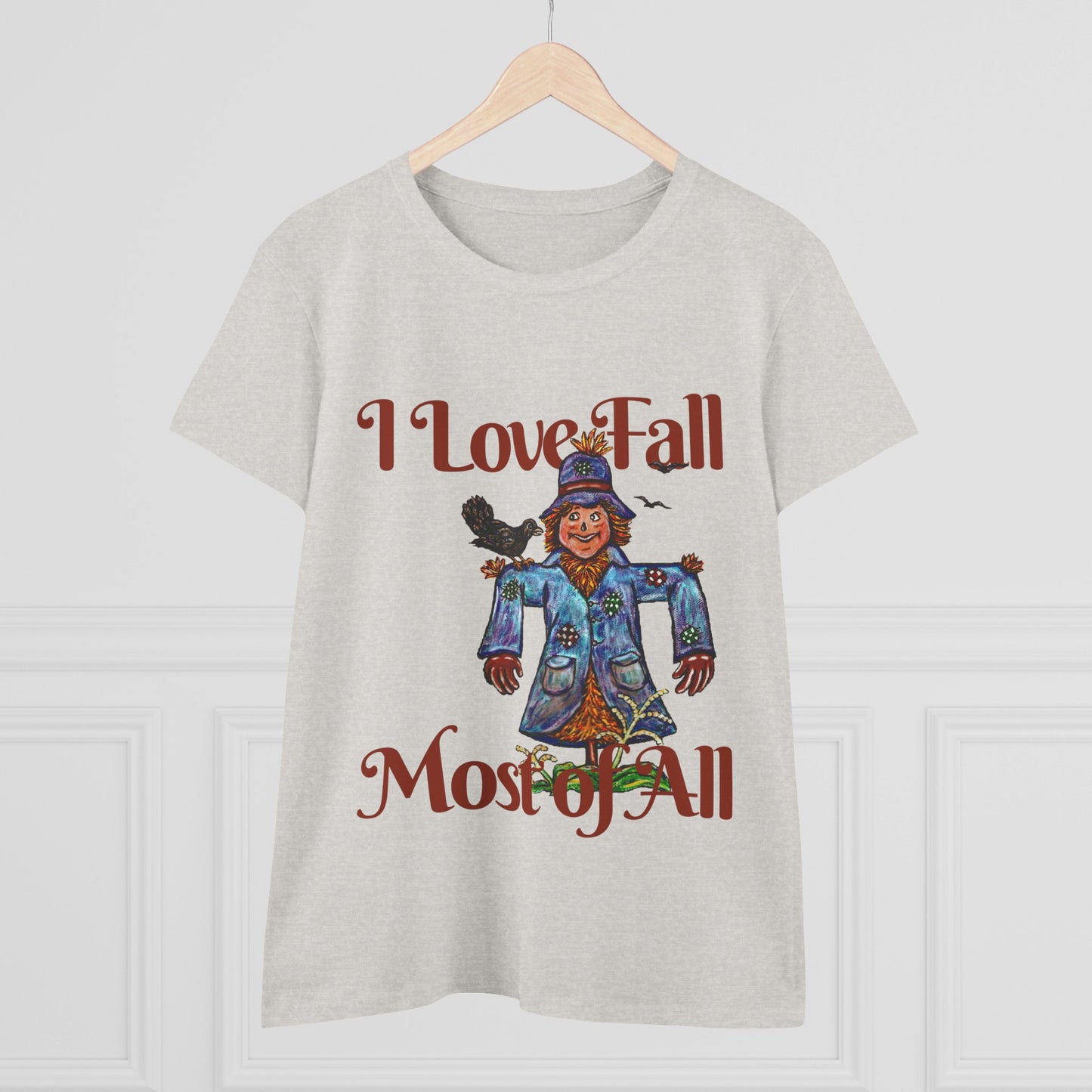 I Love Fall Most of All Women's Midweight Cotton Tee