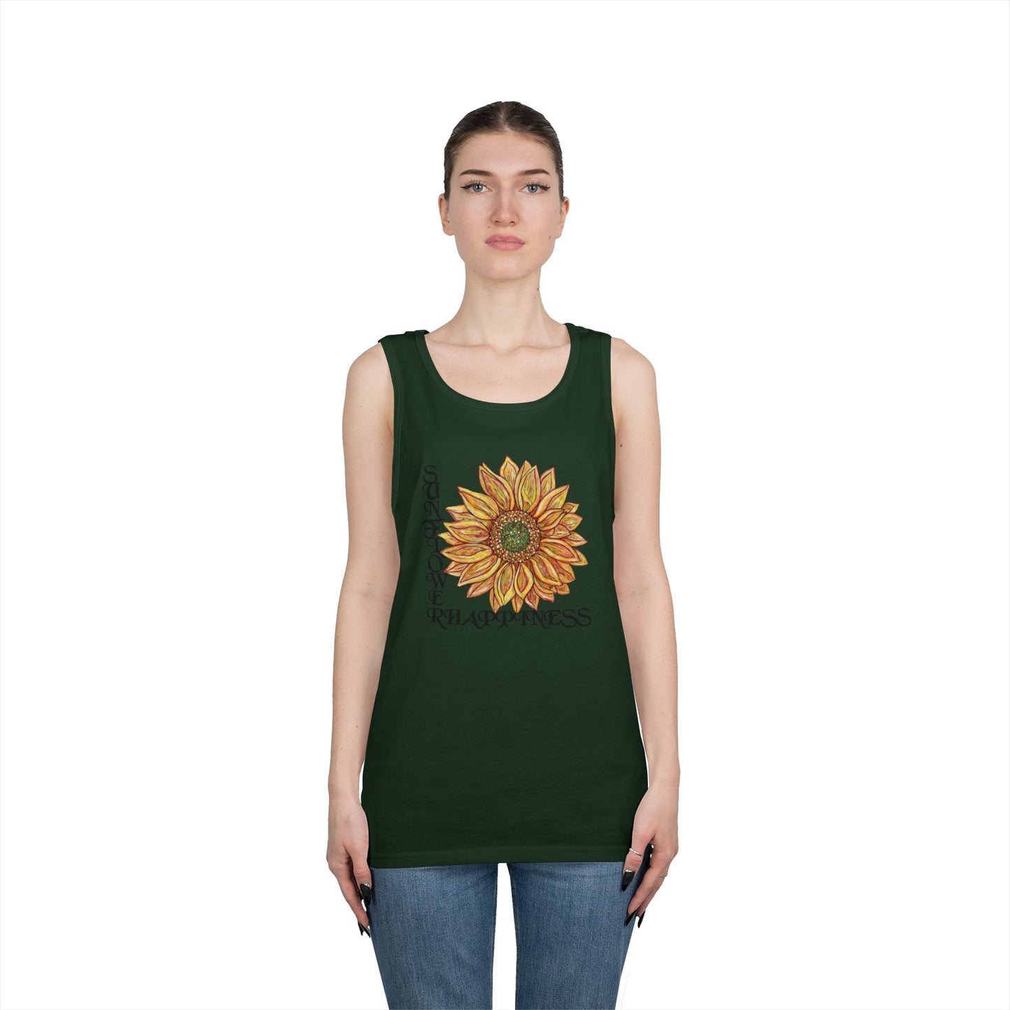 Sunflowers and Happiness Unisex Heavy Cotton Tank Top
