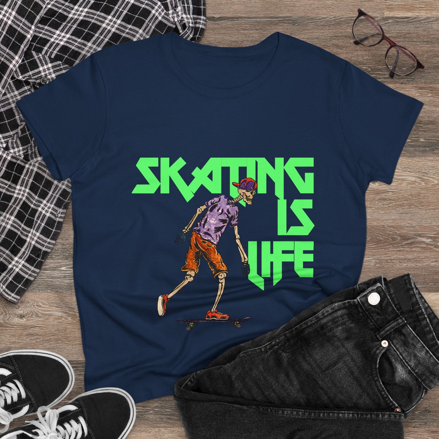 Skating is Life Women's Midweight Cotton Tee
