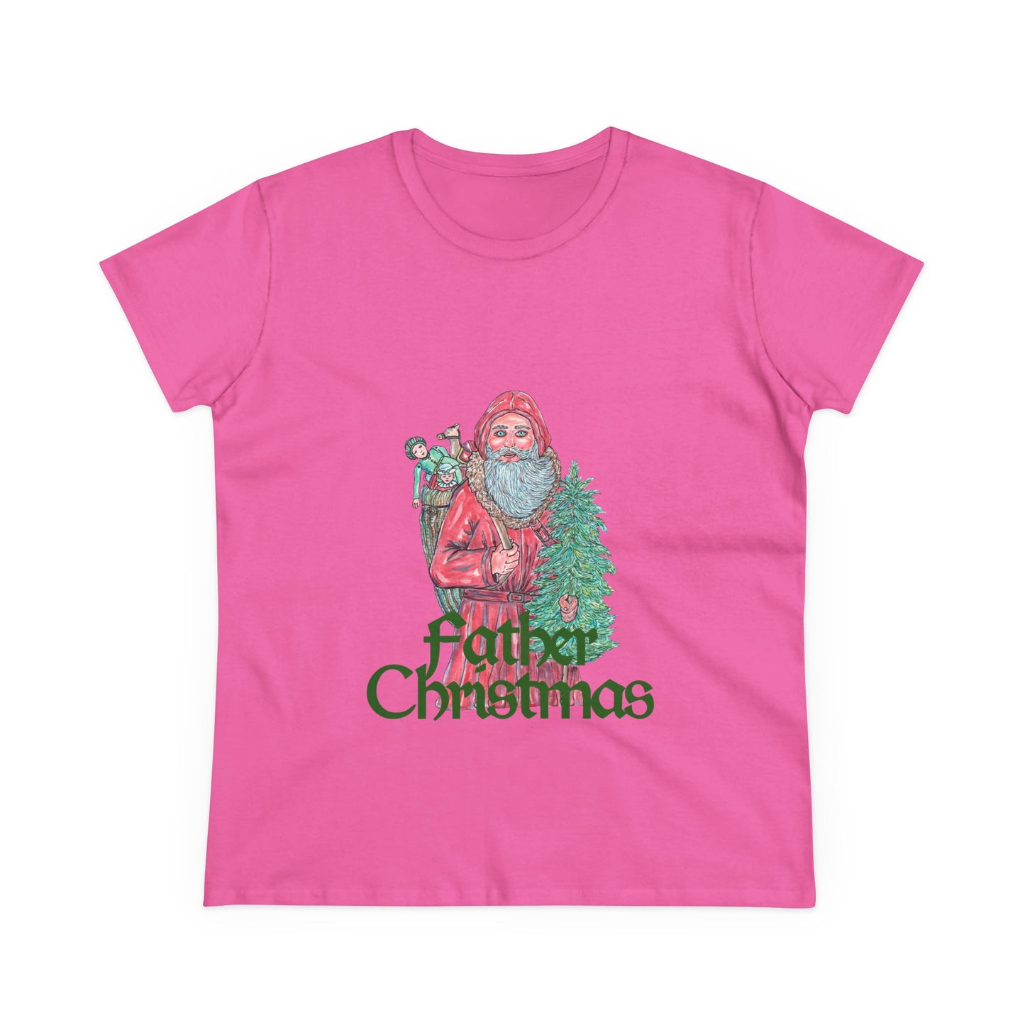 Father Christmas Women's Midweight Cotton Tee