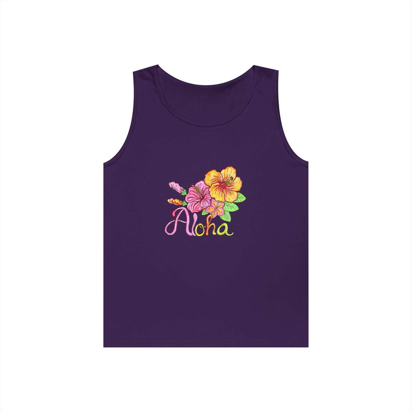 Aloha Flowers Unisex Heavy Cotton Tank Top
