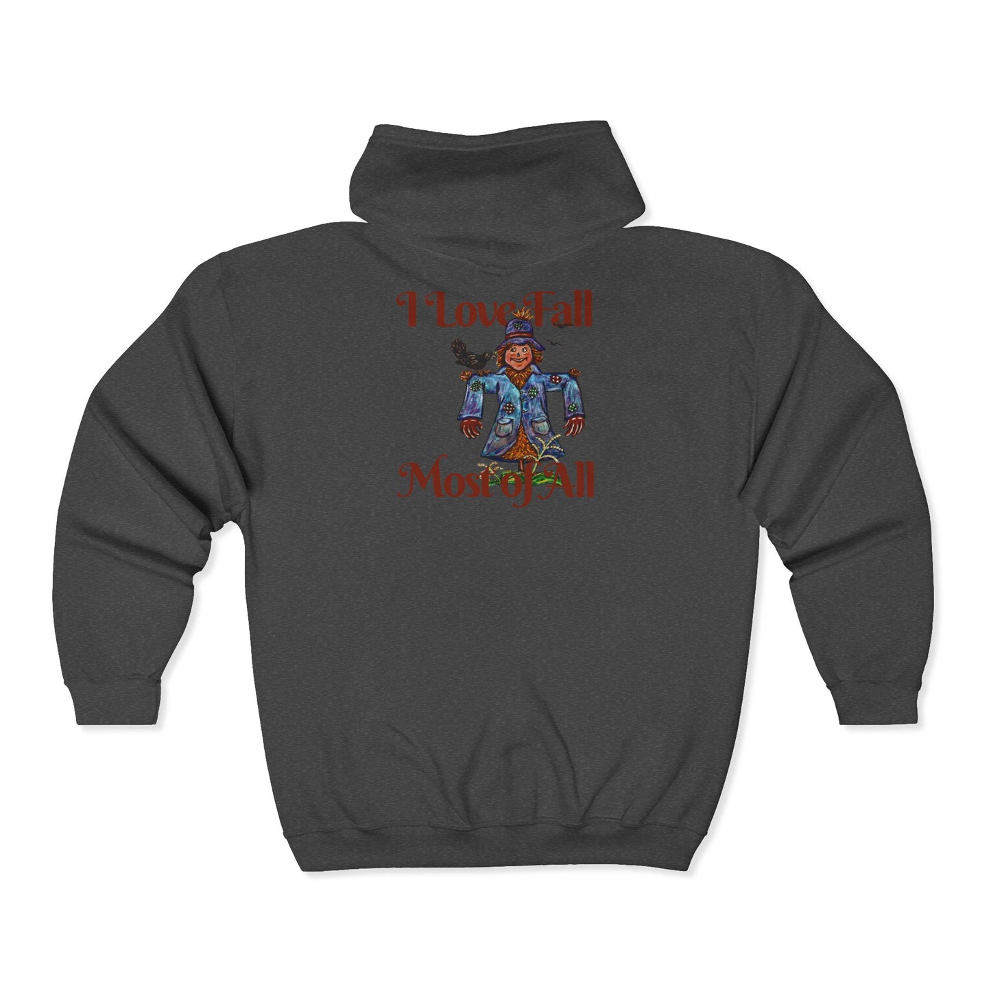 I Love Fall Most of All Unisex Heavy Blend™ Full Zip Hooded Sweatshirt
