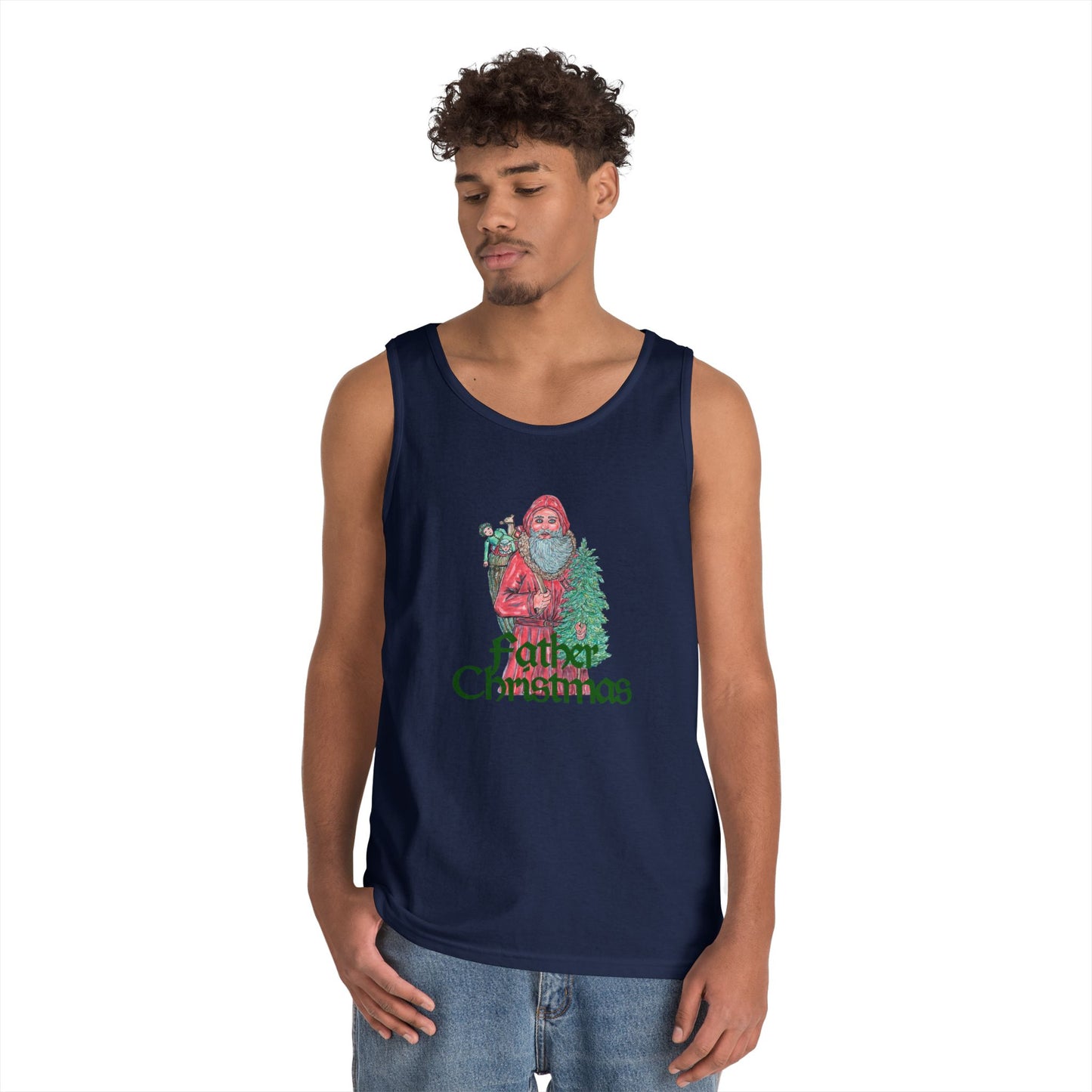 Father Christmas Unisex Heavy Cotton Tank Top