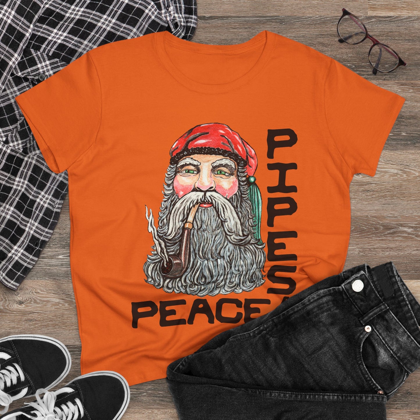 Pipes and Peace Women's Midweight Cotton Tee