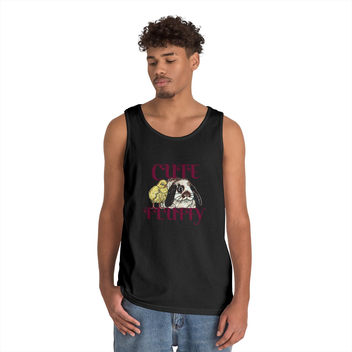 Cute and Fluffy Unisex Heavy Cotton Tank Top