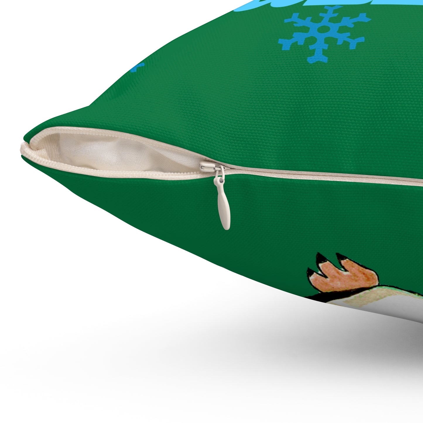 Warm and Fuzzy Green Spun Polyester Square Pillow