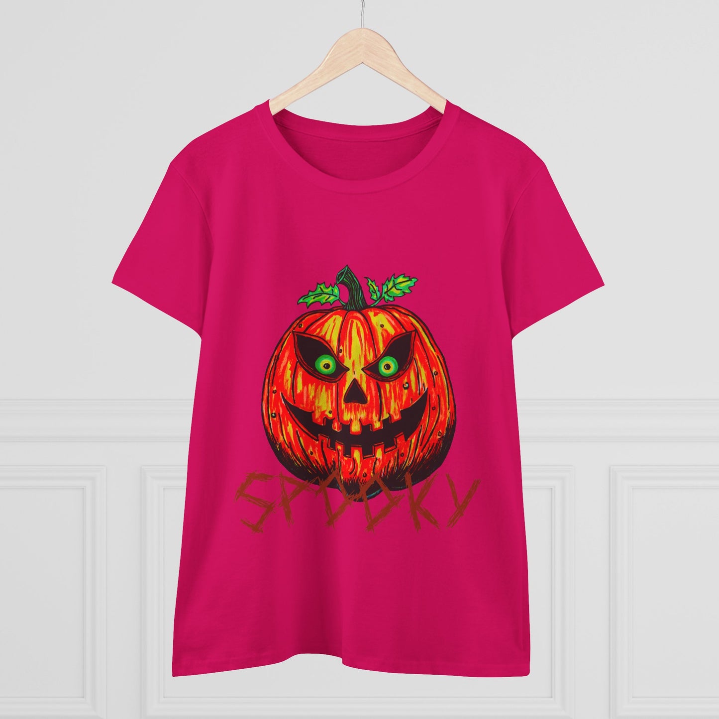 Spooky Jack-o-Lantern Women's Midweight Cotton Tee