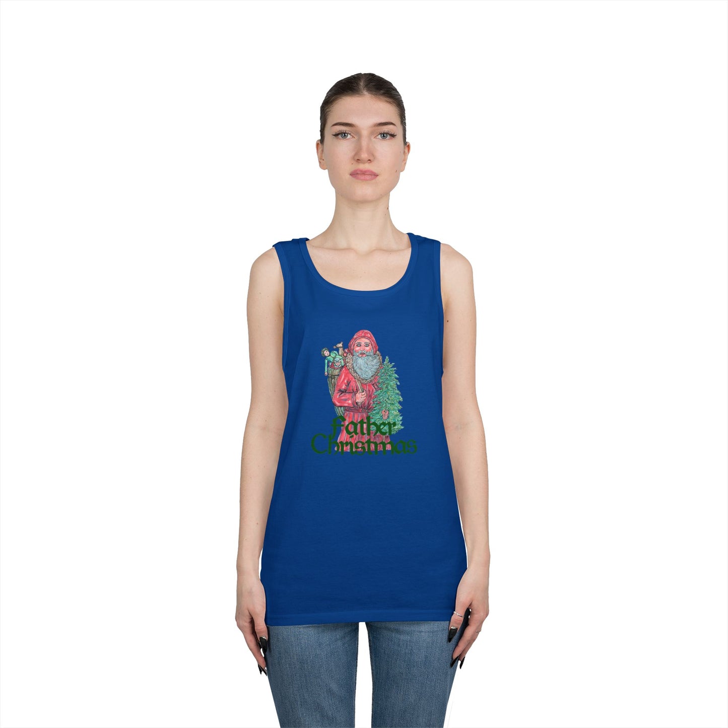 Father Christmas Unisex Heavy Cotton Tank Top