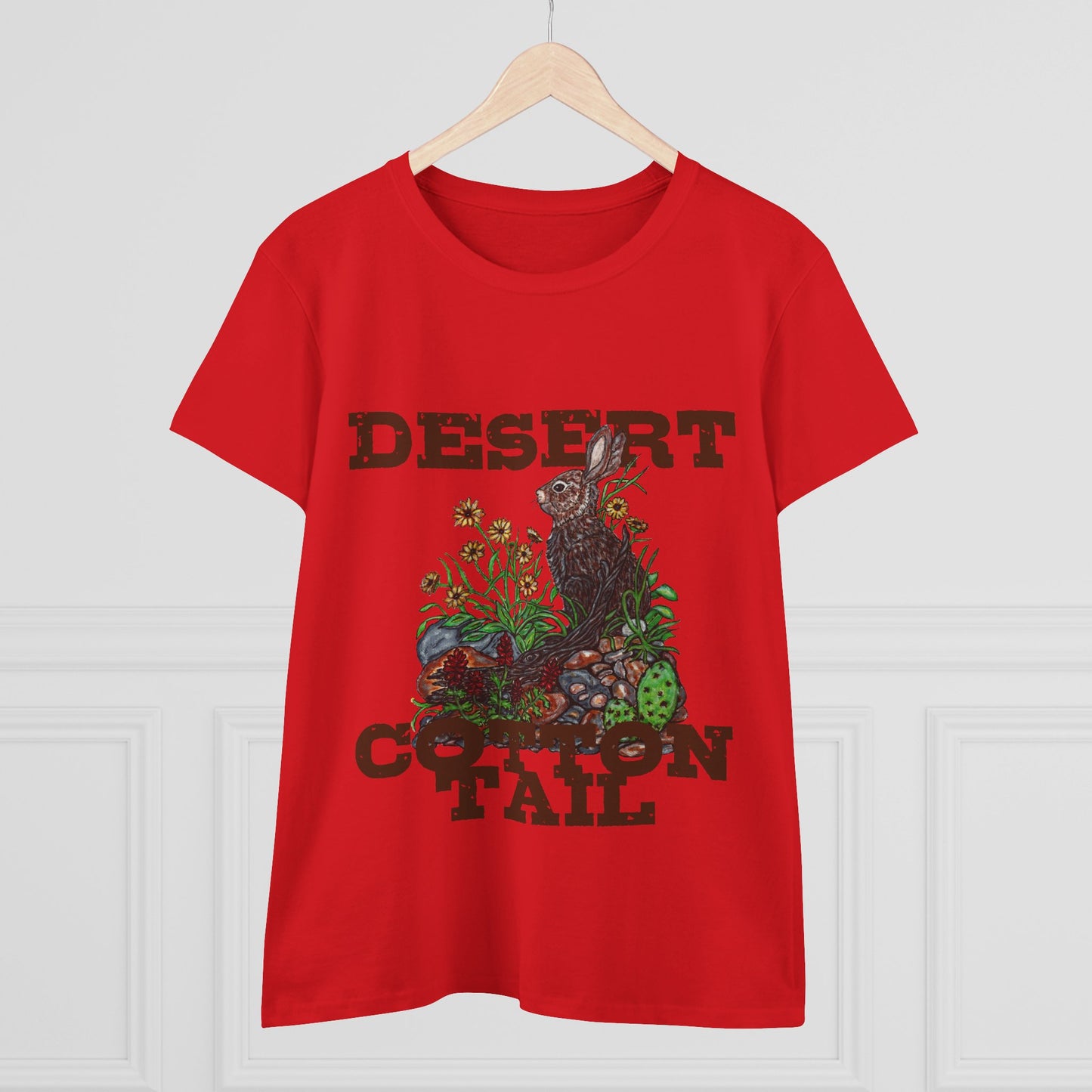 Desert Cottontail Women's Midweight Cotton Tee