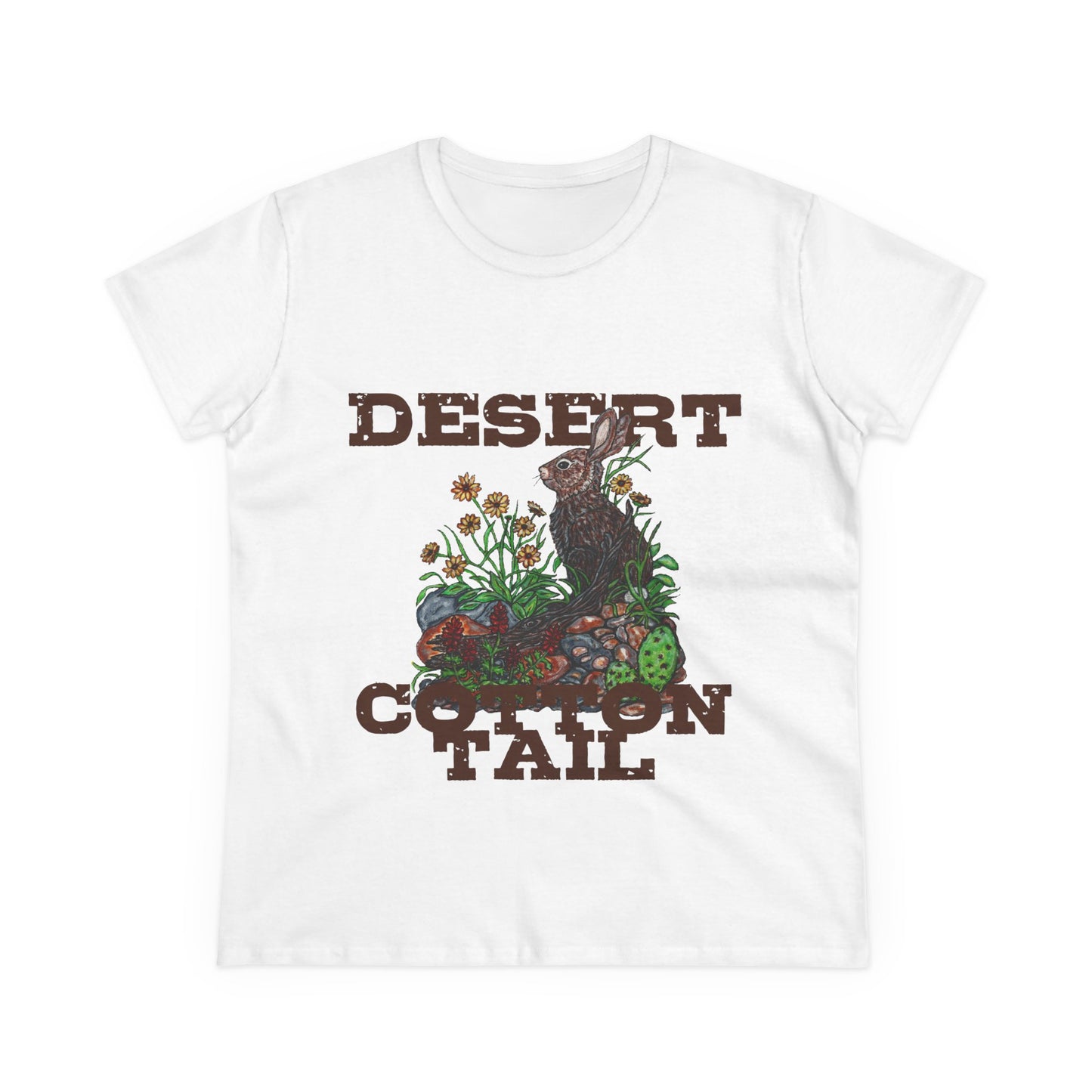 Desert Cottontail Women's Midweight Cotton Tee