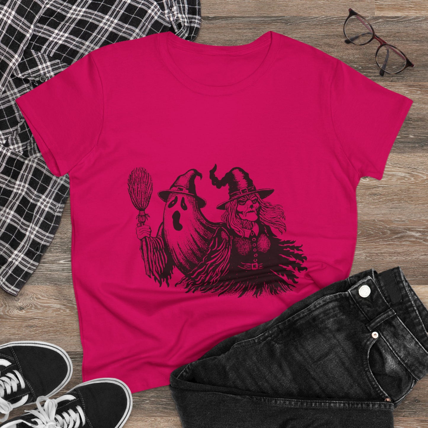 Witch and Ghost Women's Midweight Cotton Tee