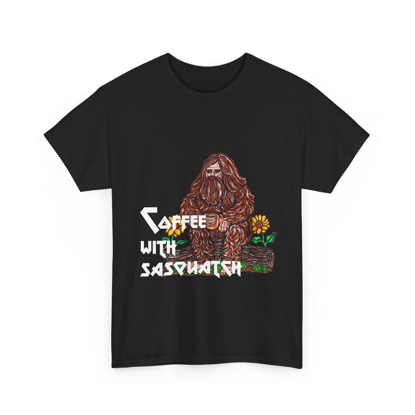 Coffee With Sasquatch Unisex Heavy Cotton Tee