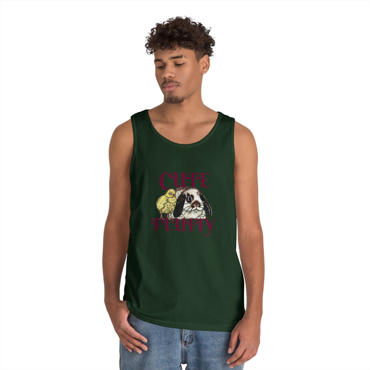 Cute and Fluffy Unisex Heavy Cotton Tank Top