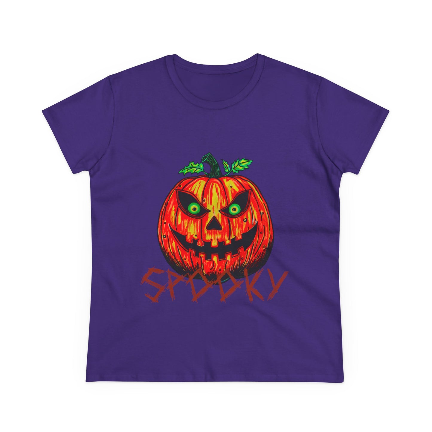 Spooky Jack-o-Lantern Women's Midweight Cotton Tee