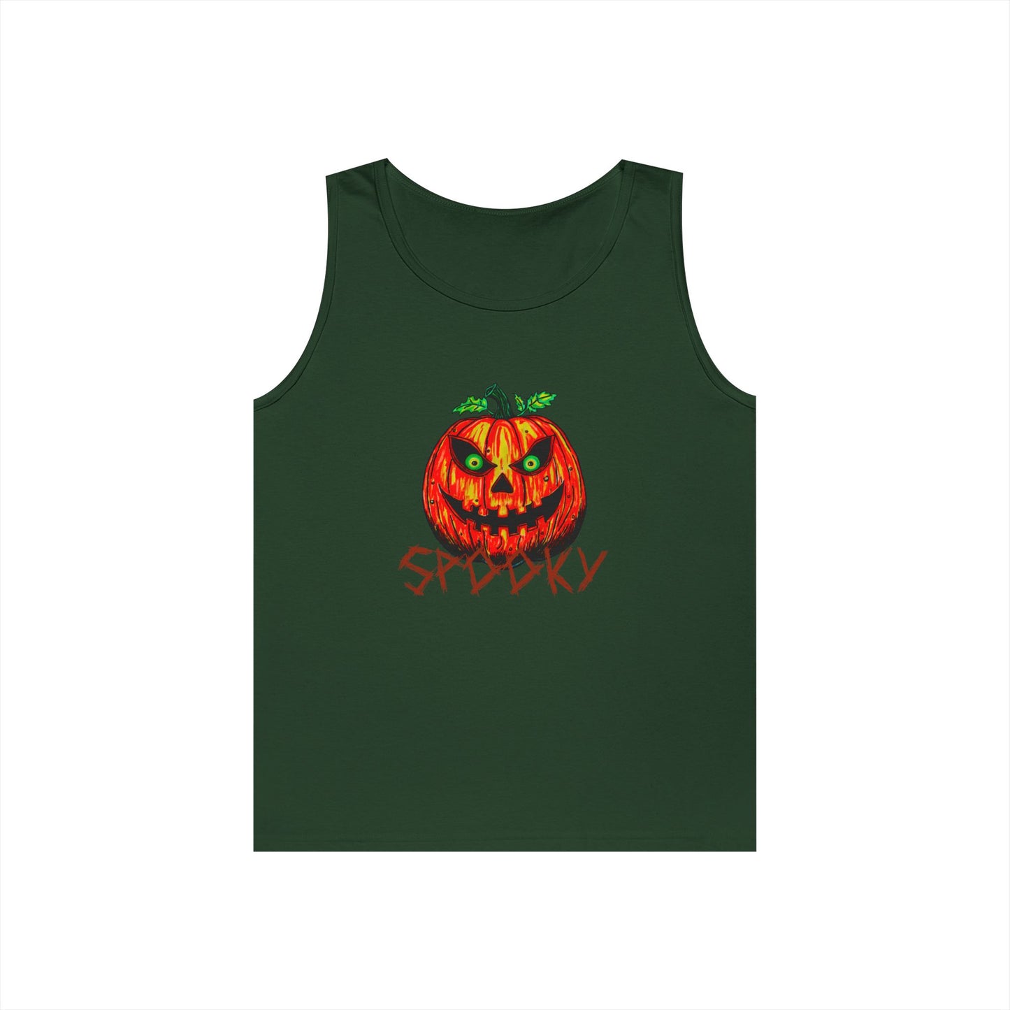 Spooky Jack-o-Lantern Unisex Heavy Cotton Tank Top