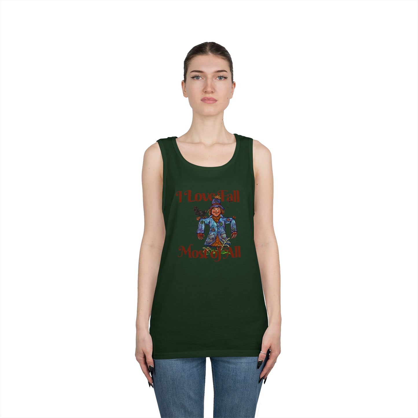 I Love Fall Most of All Unisex Heavy Cotton Tank Top