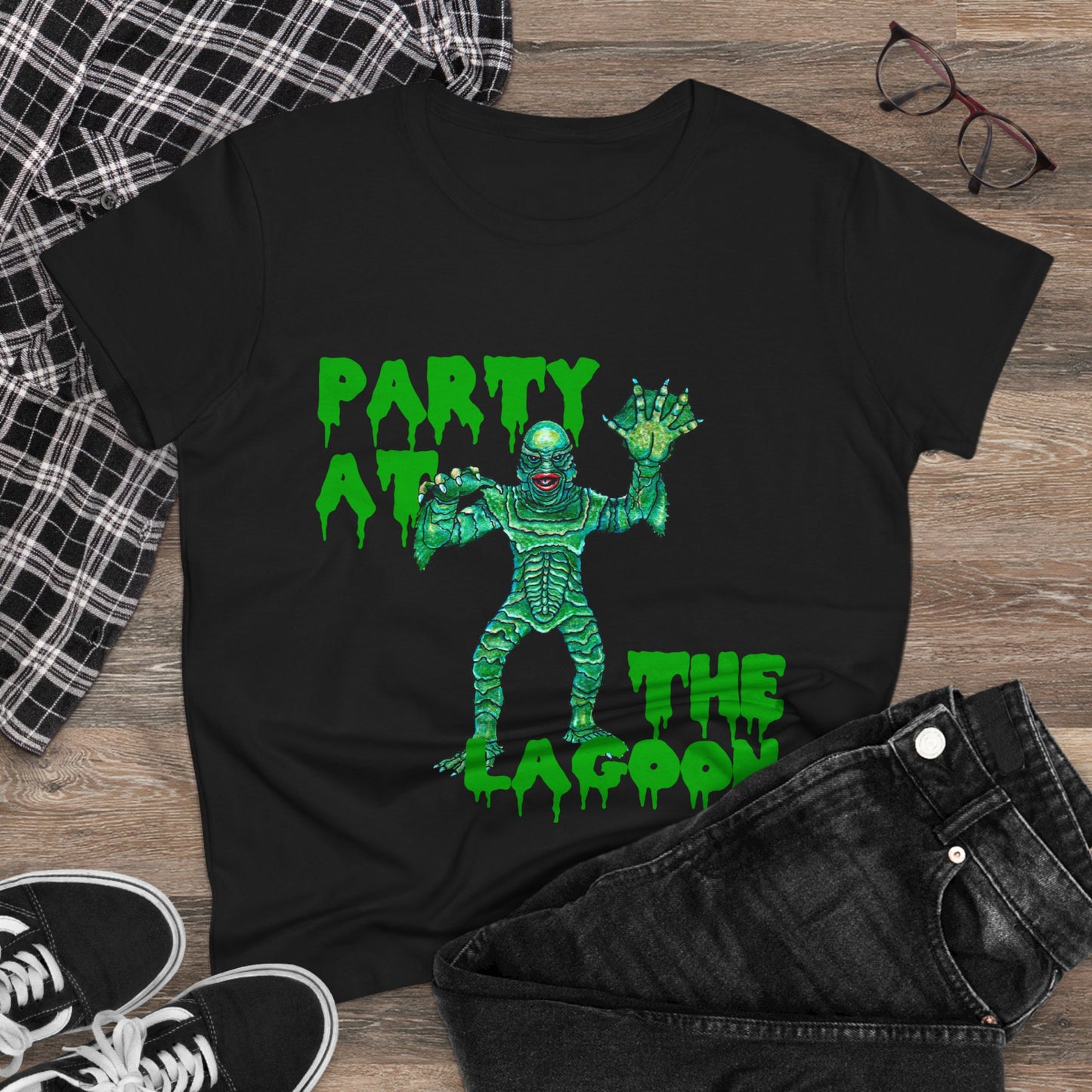 Party at the Lagoon Women's Midweight Cotton Tee