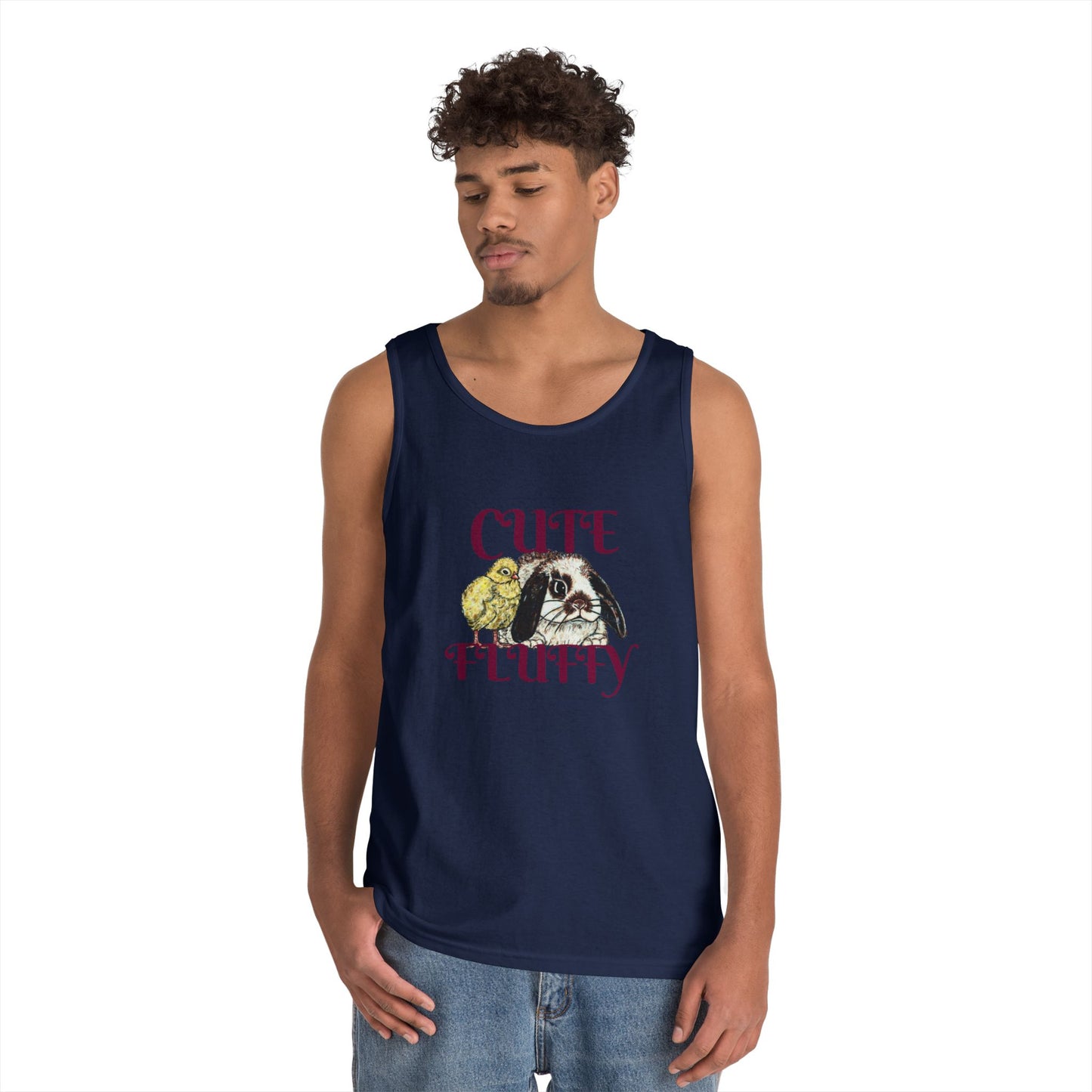 Cute and Fluffy Unisex Heavy Cotton Tank Top