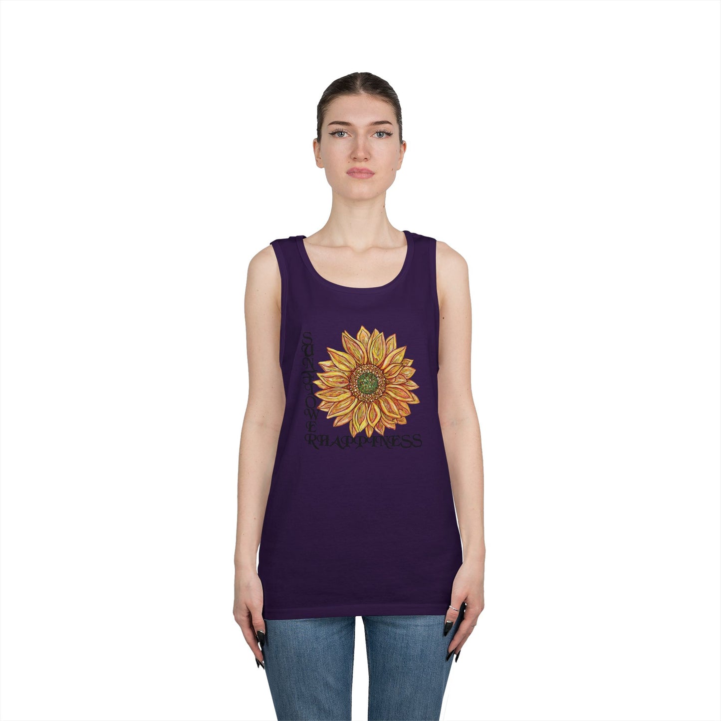 Sunflowers and Happiness Unisex Heavy Cotton Tank Top